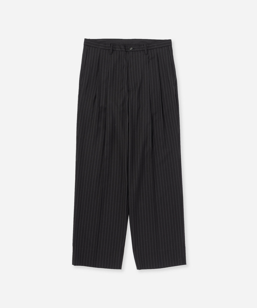 Saturdays NYC George Herringbone Stripe Two Tuck Pant in Black