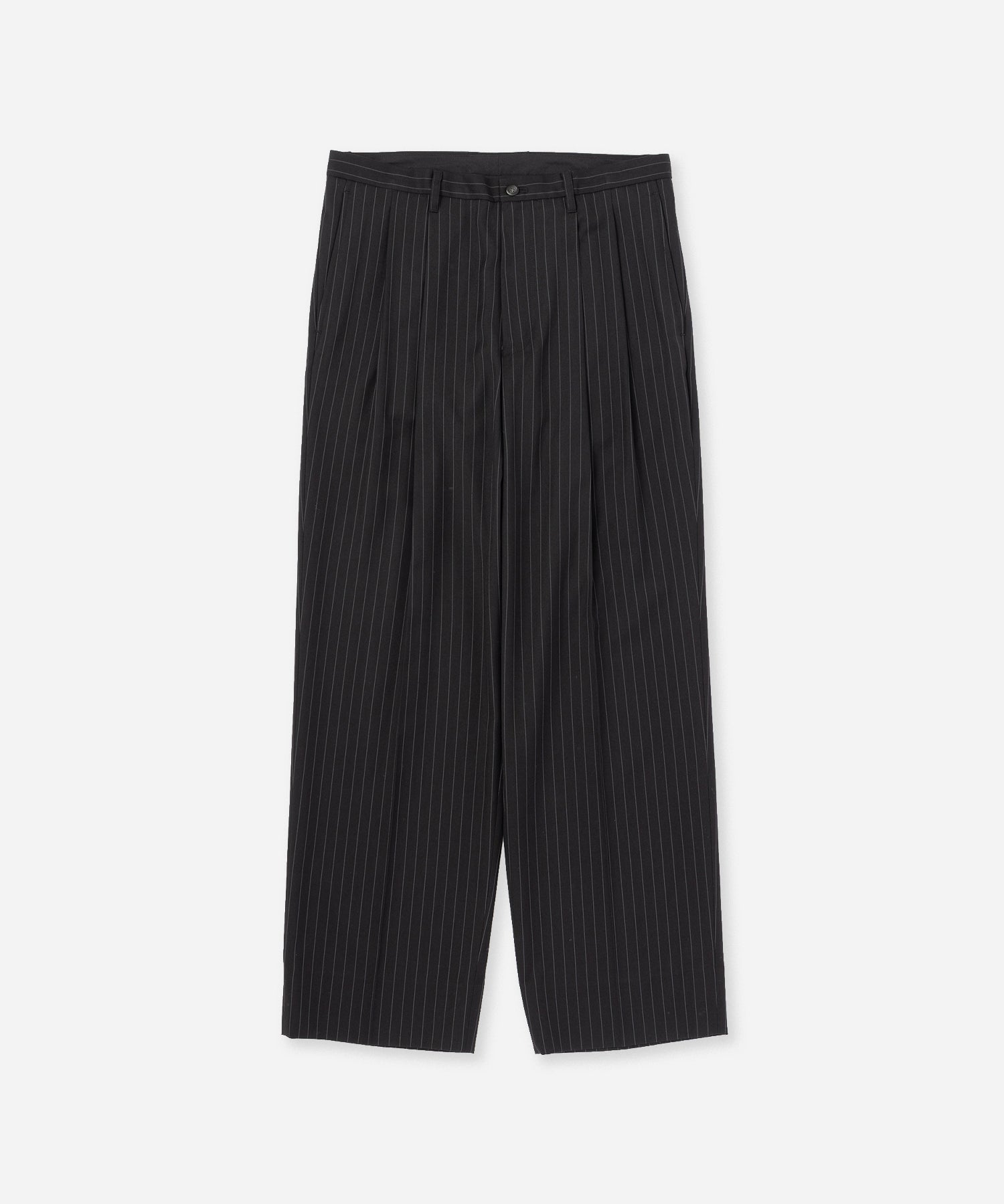 Saturdays NYC George Herringbone Stripe Two Tuck Pant in Black