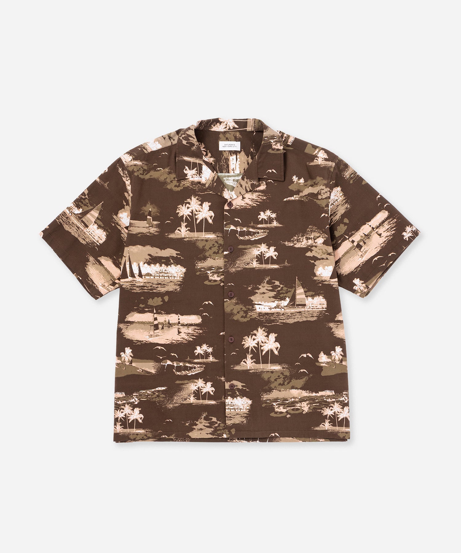 Saturdays NYC Canty Aloha Shirt in Dark Brown
