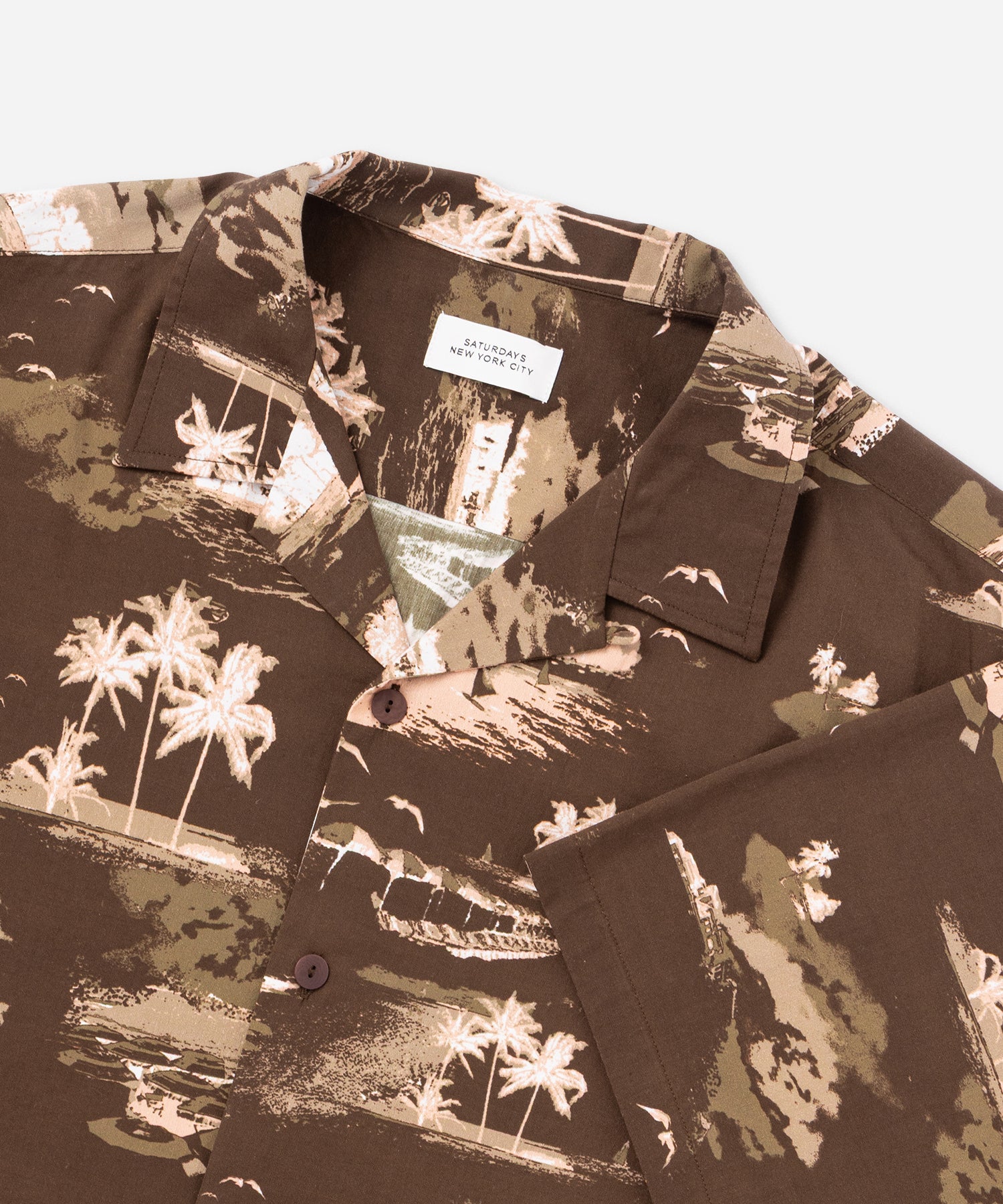 Saturdays NYC Canty Aloha Shirt in Dark Brown