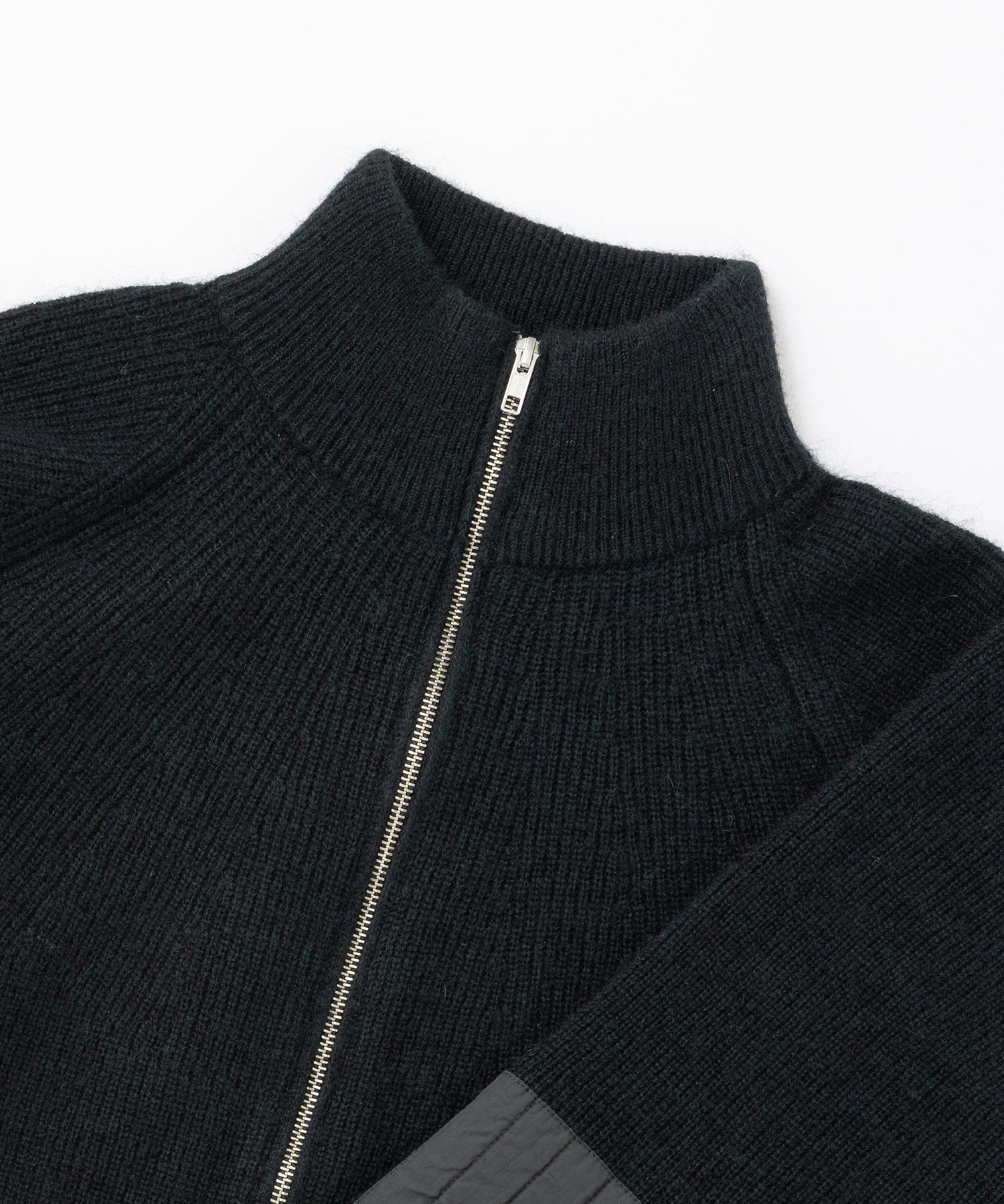 Saturdays NYC Henderson Brushed Zip Thru Knit in Dark Green