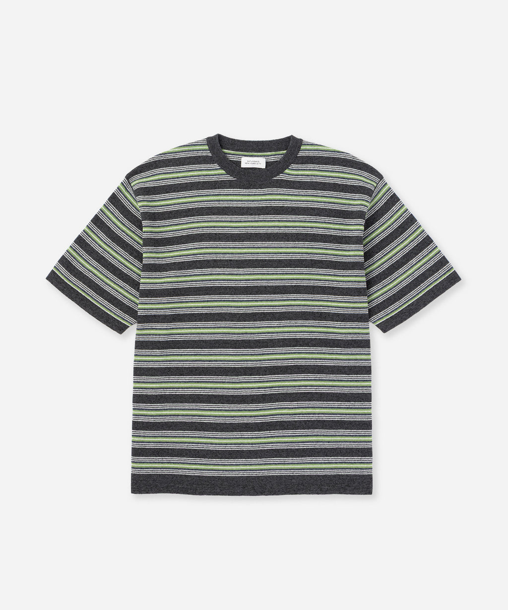 Saturdays NYC Pacho Stripe Knit Top in Black Sub