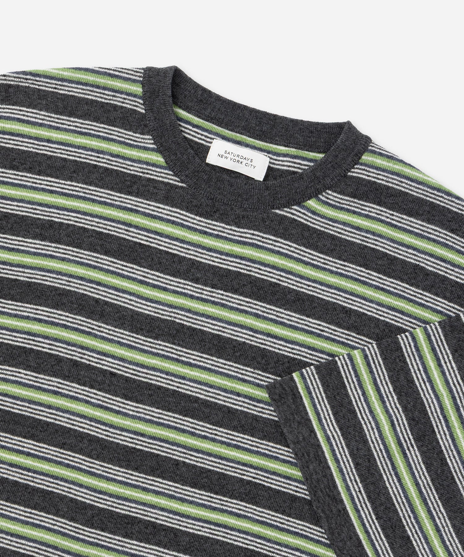Saturdays NYC Pacho Stripe Knit Top in Black Sub