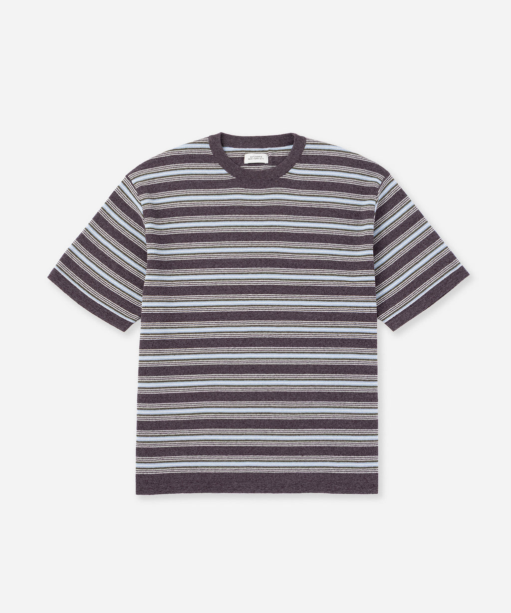Saturdays NYC Pacho Stripe Knit Top in Purple