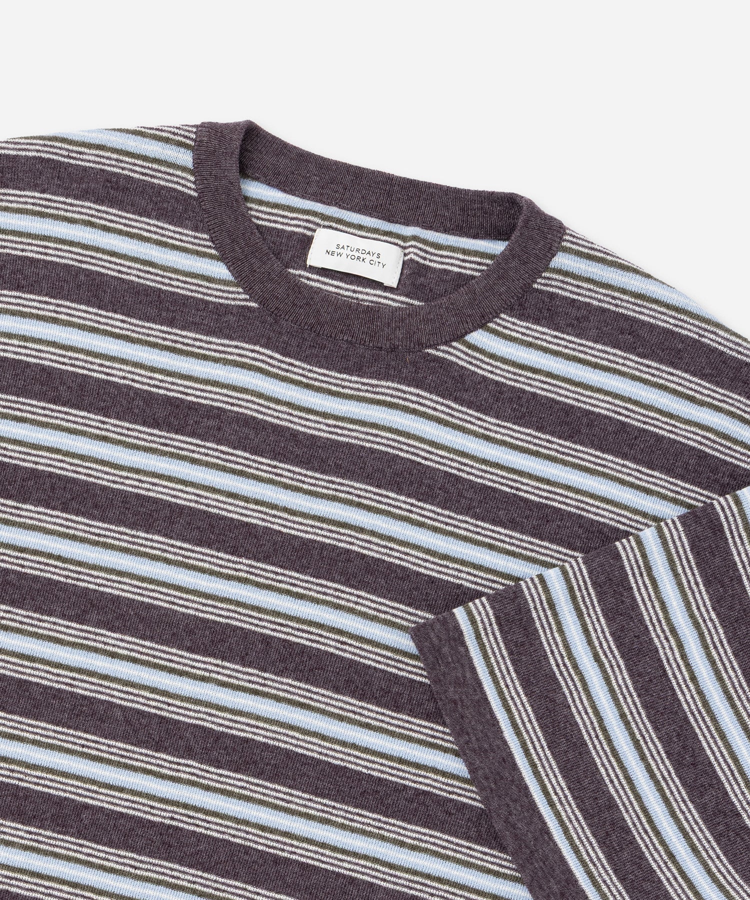 Saturdays NYC Pacho Stripe Knit Top in Purple