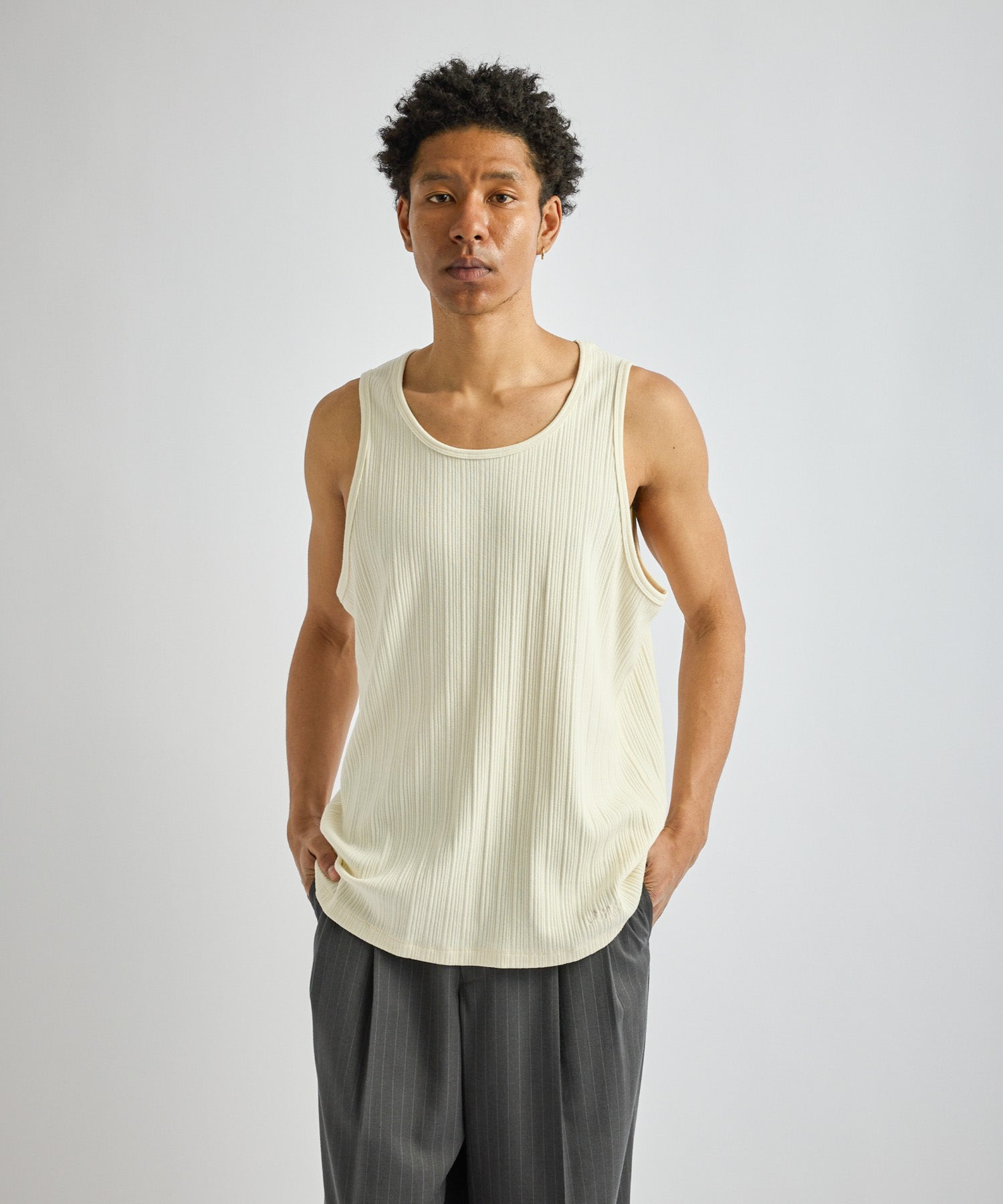 Saturdays NYC Venice Rib Tank in Ivory
