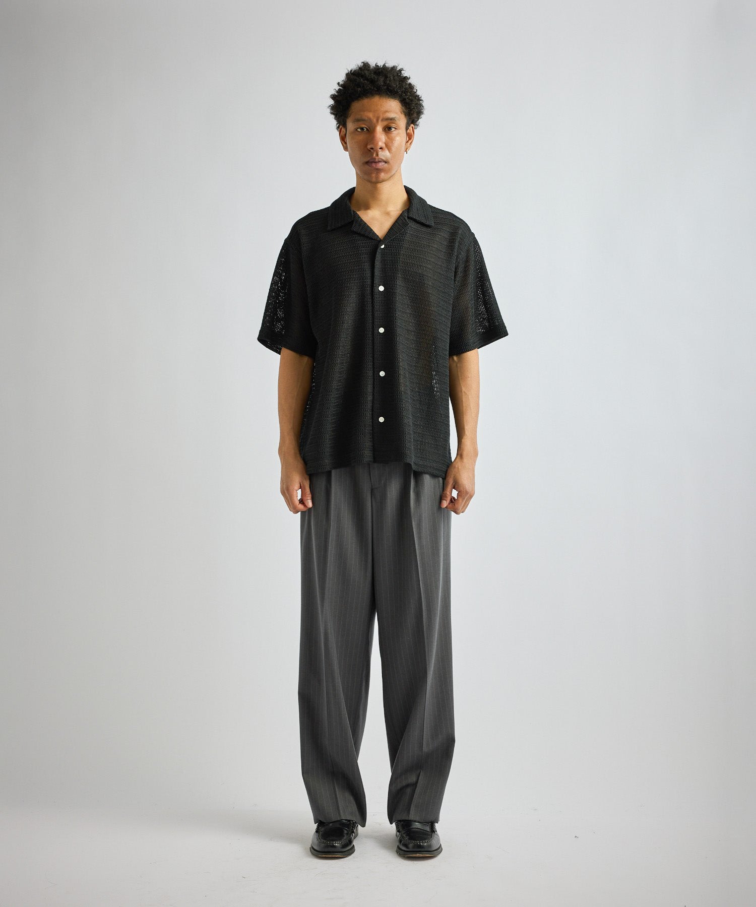 Saturdays NYC Canty Lace Shirt in Black