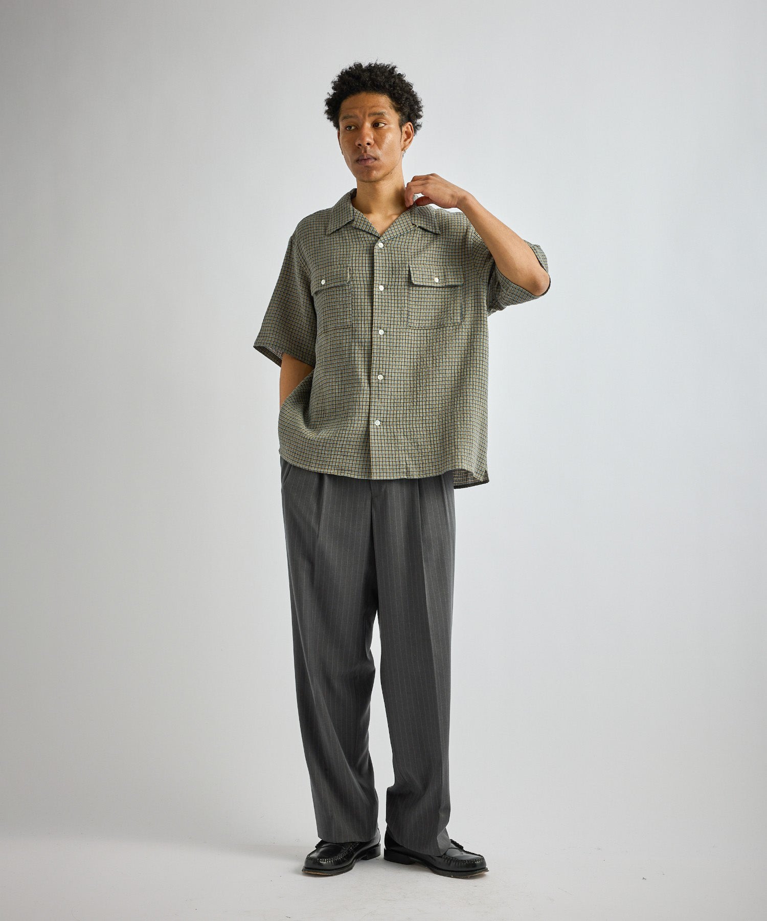 Saturdays NYC Hester Palaka Shirt in Olive Green