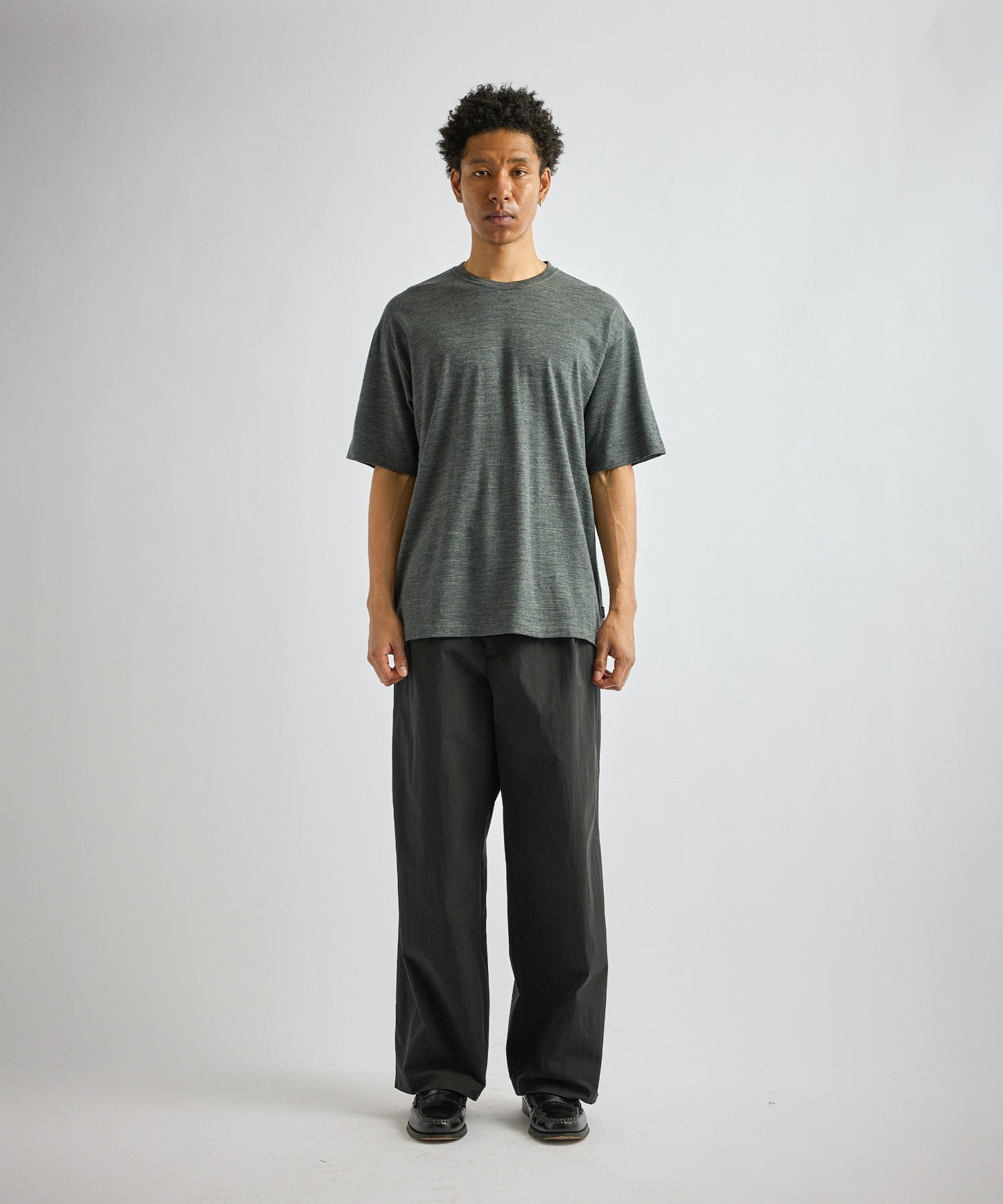 Saturdays NYC Brandon Relaxed Wool Tee in Charcoal