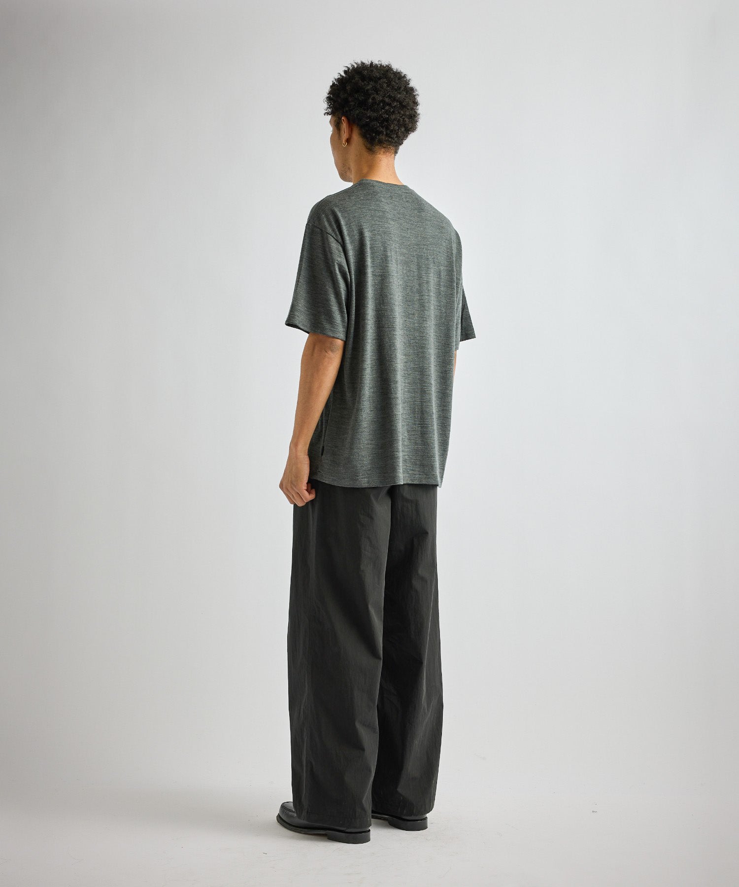 Saturdays NYC Brandon Relaxed Wool Tee in Charcoal