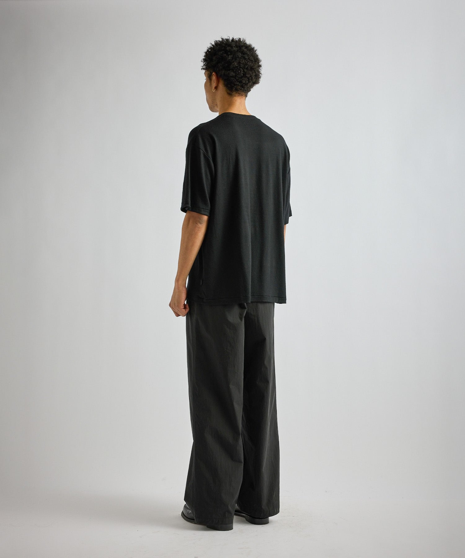 Saturdays NYC Brandon Relaxed Wool Tee in Black