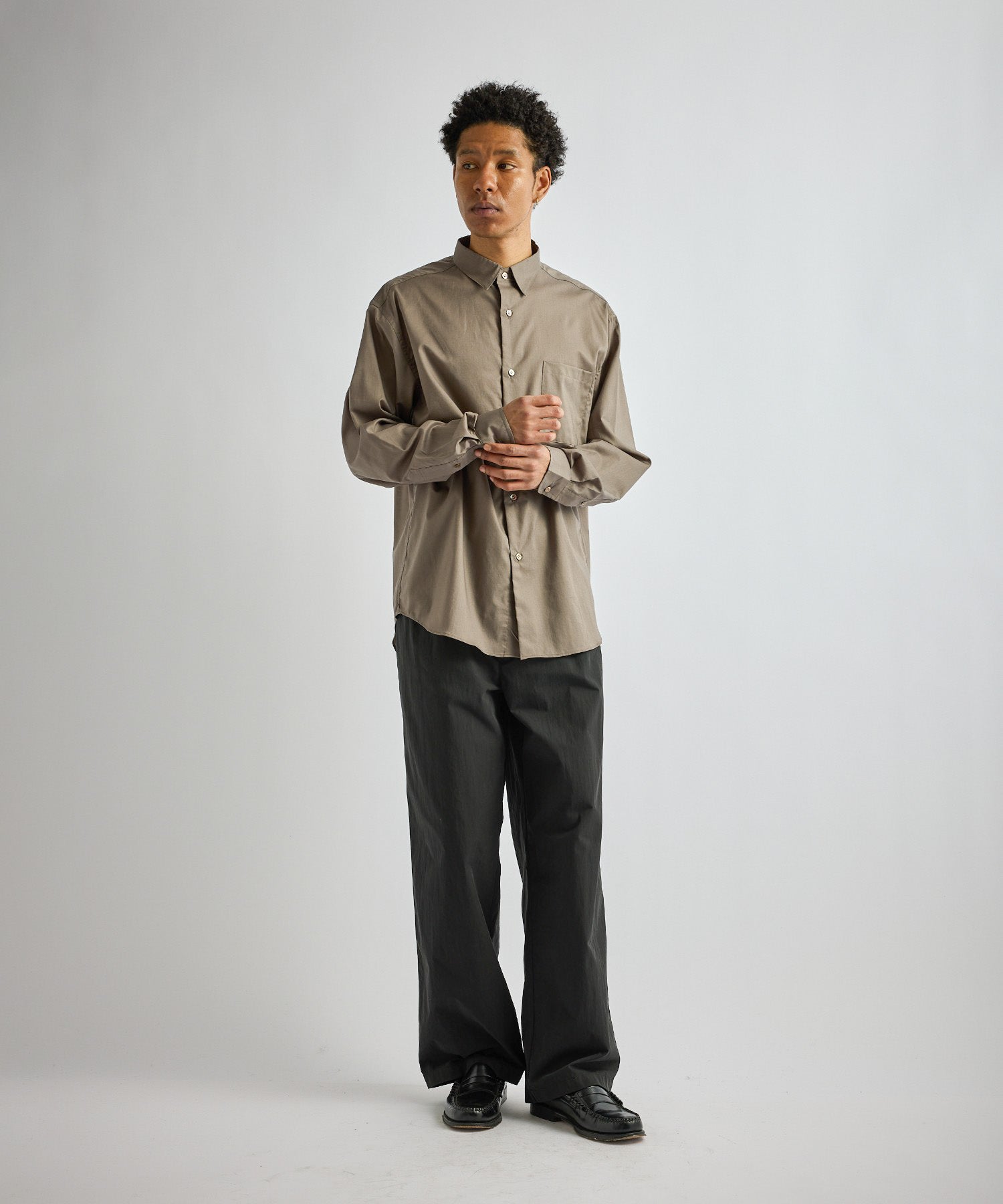 Saturdays NYC Crosby Lawn Cloth Shirt in Charcoal