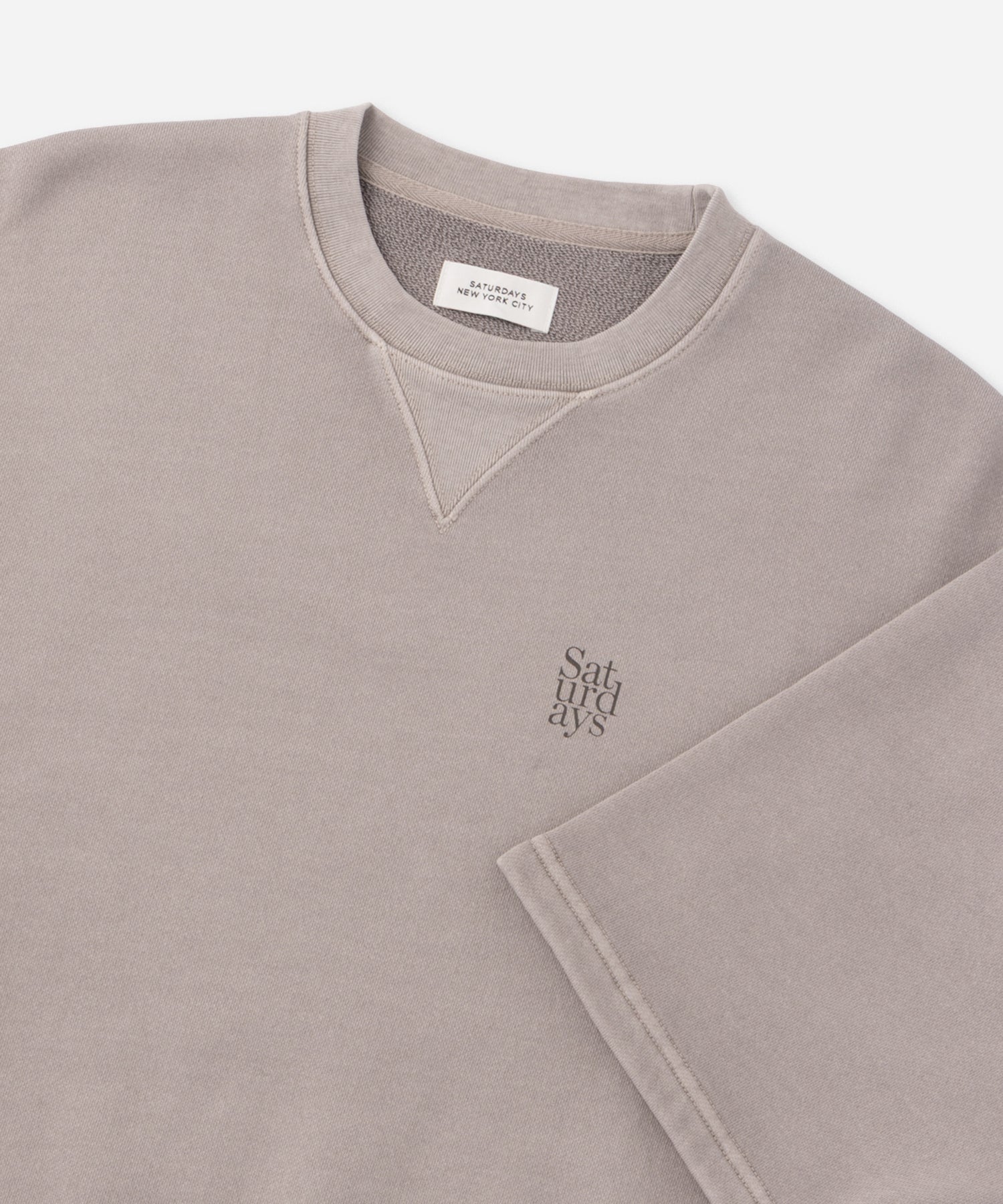 Saturdays NYC Elliott Pigment Dyed Sweat in Gray