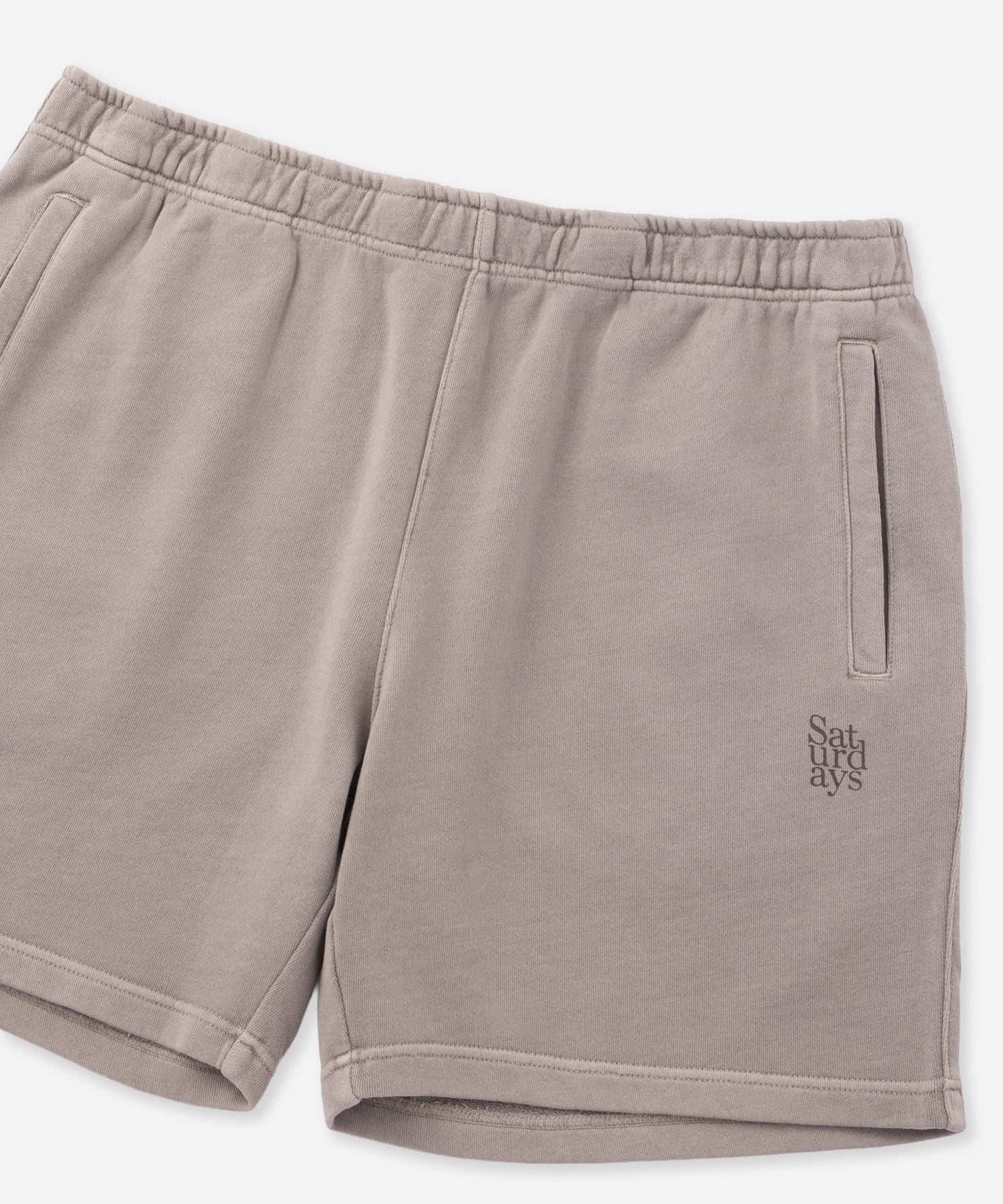 Saturdays NYC Austin Pigment Dyed Sweat Short in Gray