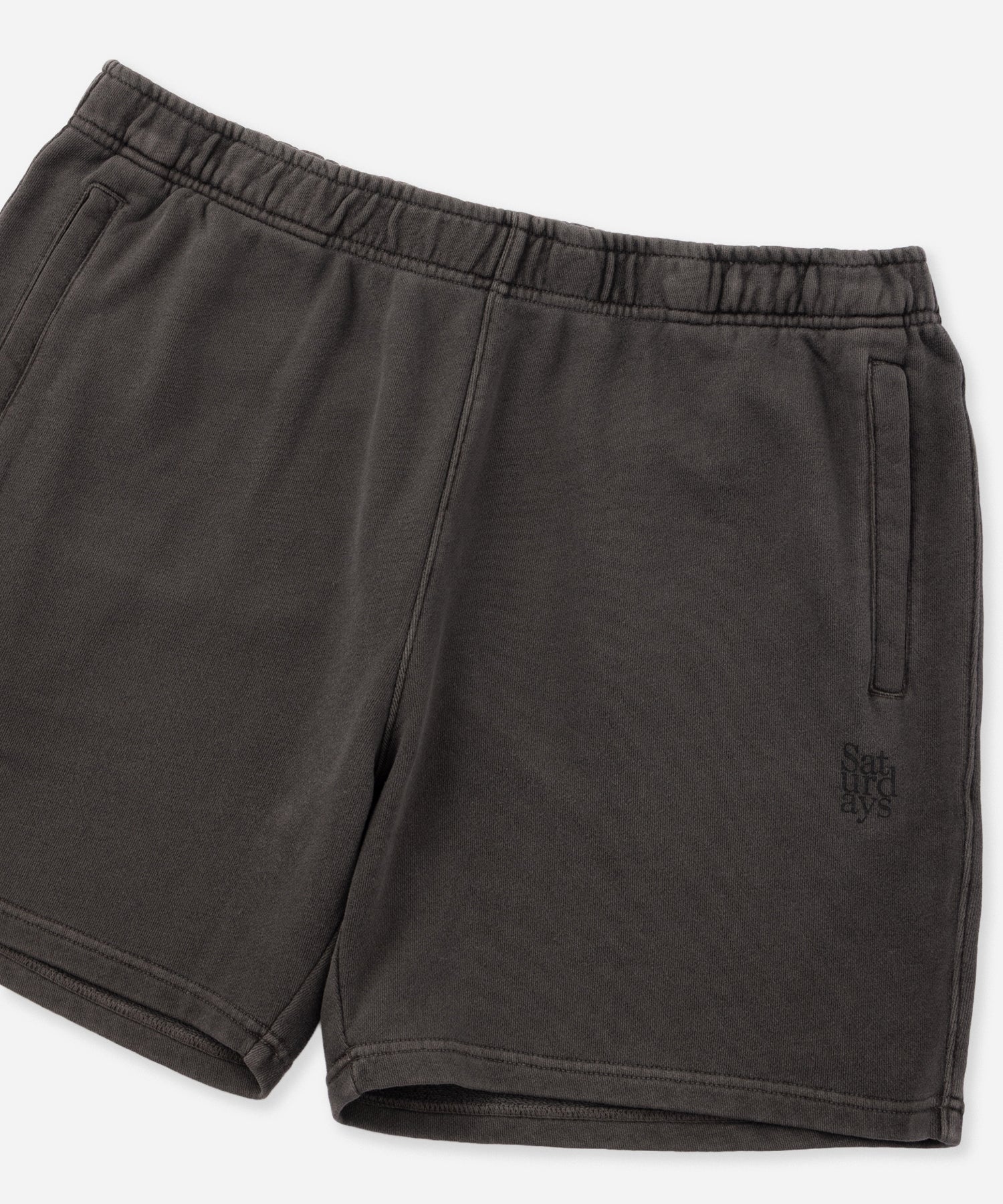 Saturdays NYC Austin Pigment Dyed Sweat Short in Black Sub
