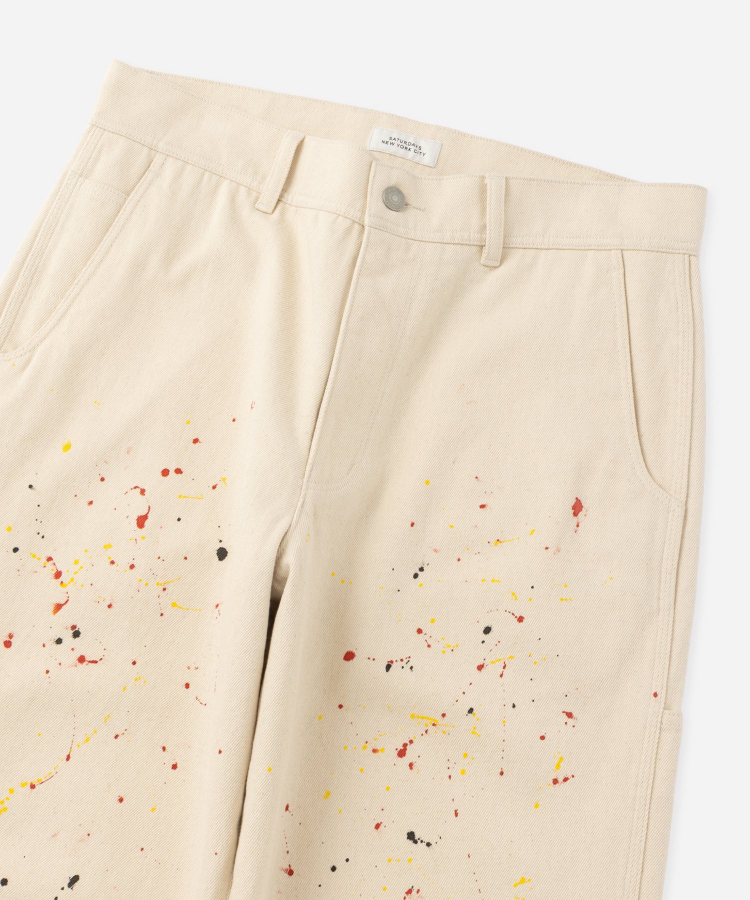 Saturdays NYC Morris Wide Leg Painter Pant in Ivory