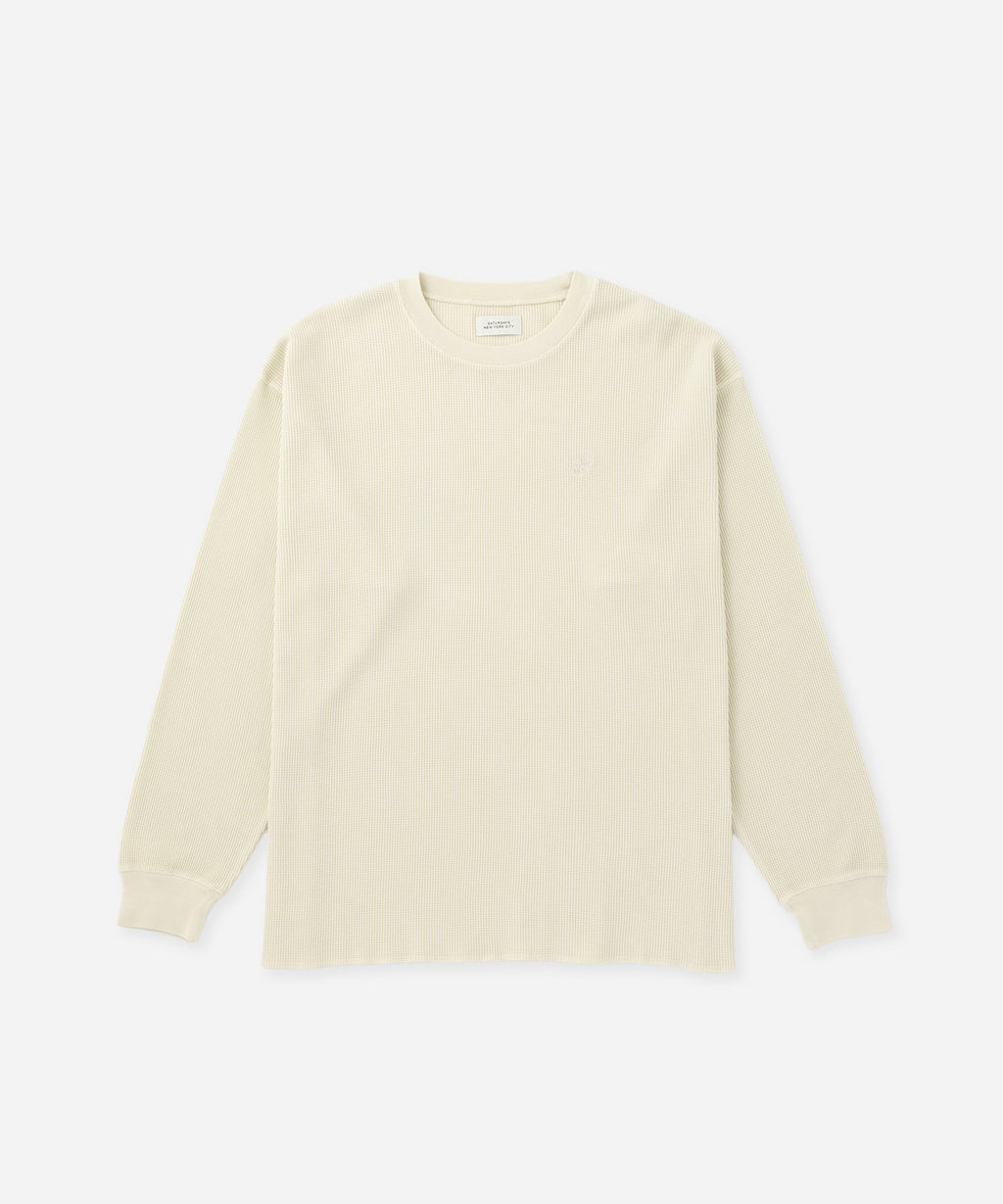 Saturdays NYC SNYC Pigment Waffle Top in Ivory