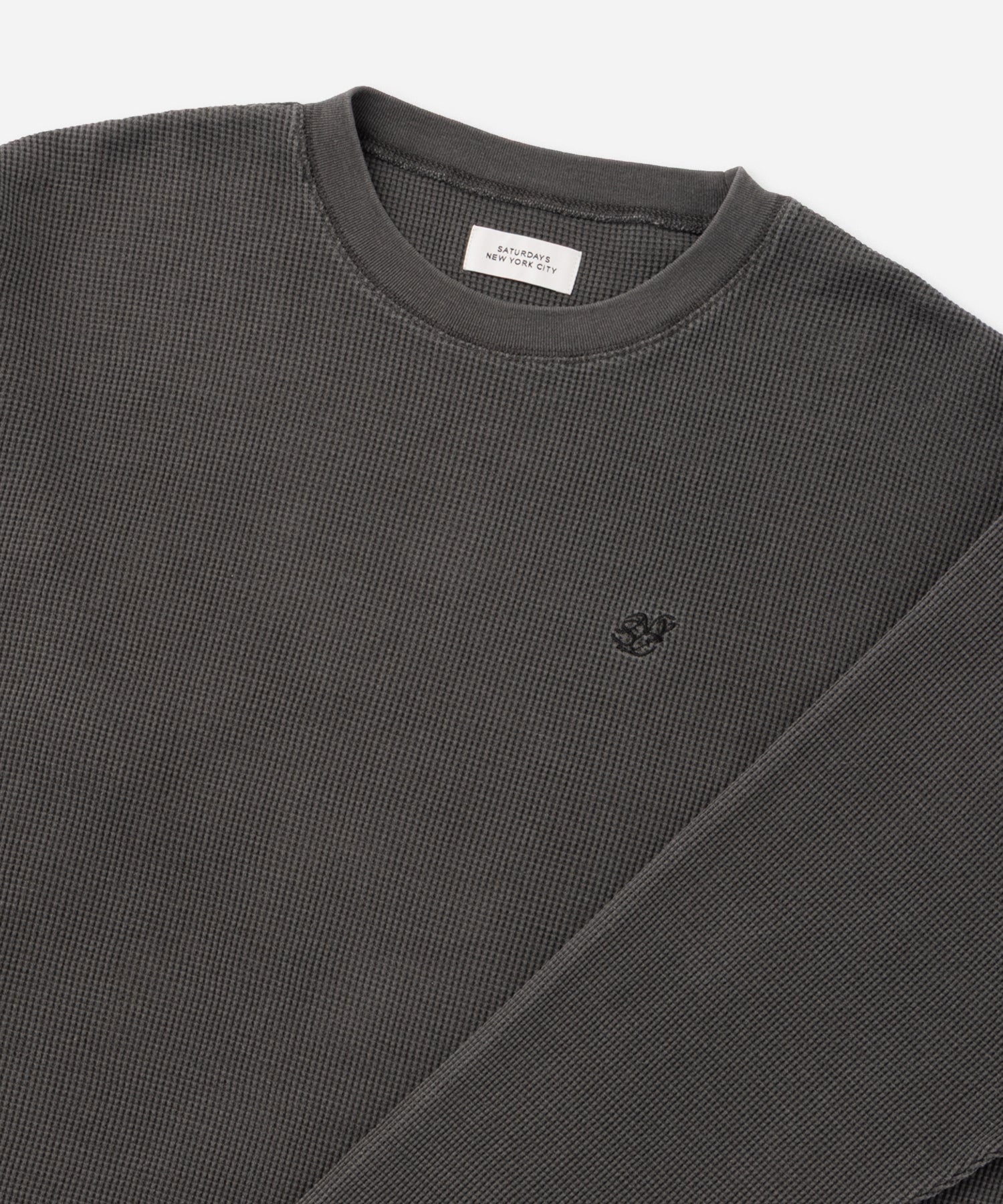 Saturdays NYC SNYC Pigment Waffle Top in Charcoal
