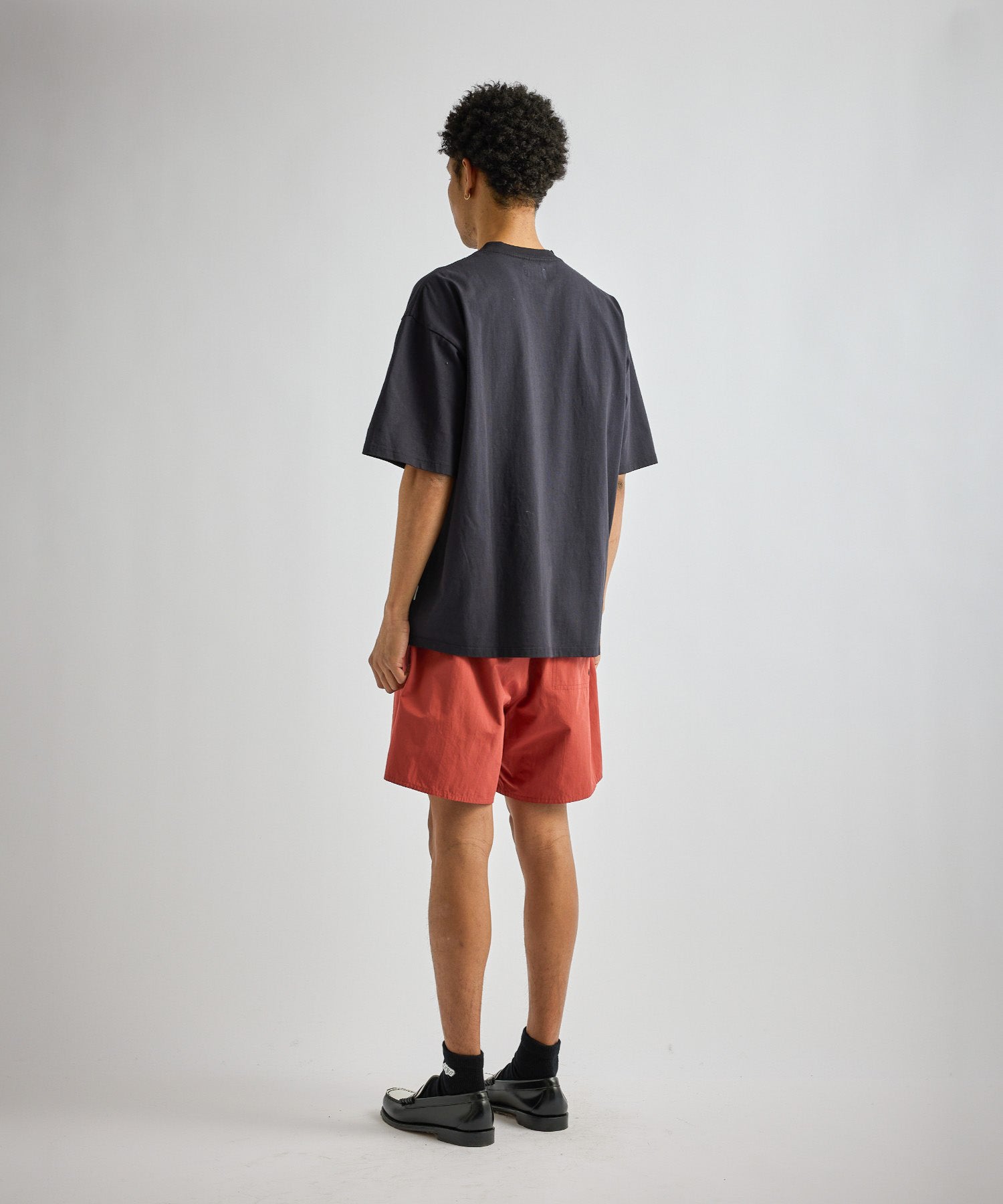 Saturdays NYC Loofah Collar Relaxed Tee in Navy