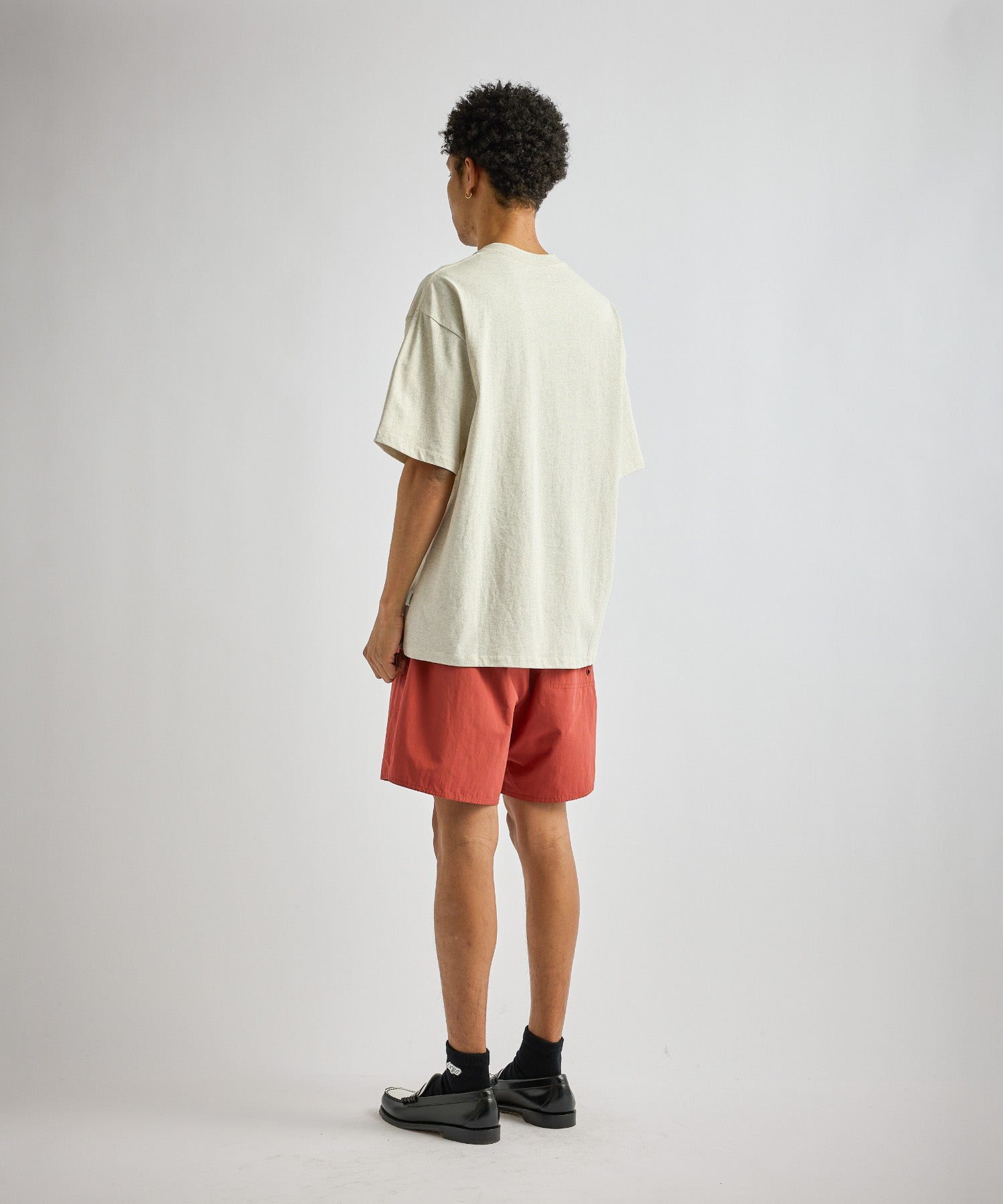 Saturdays NYC Loofah Collar Relaxed Tee in Light Gray