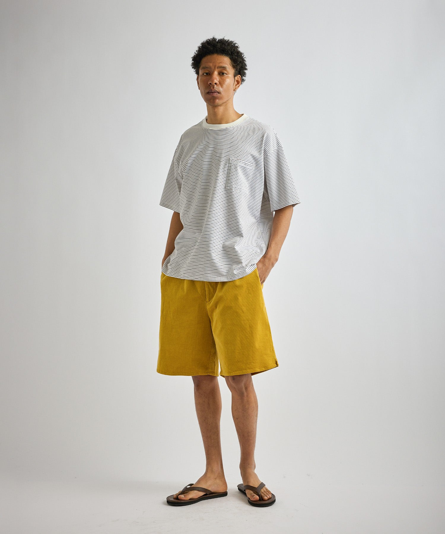Saturdays NYC Randall Stripe Relaxed Tee in Off White