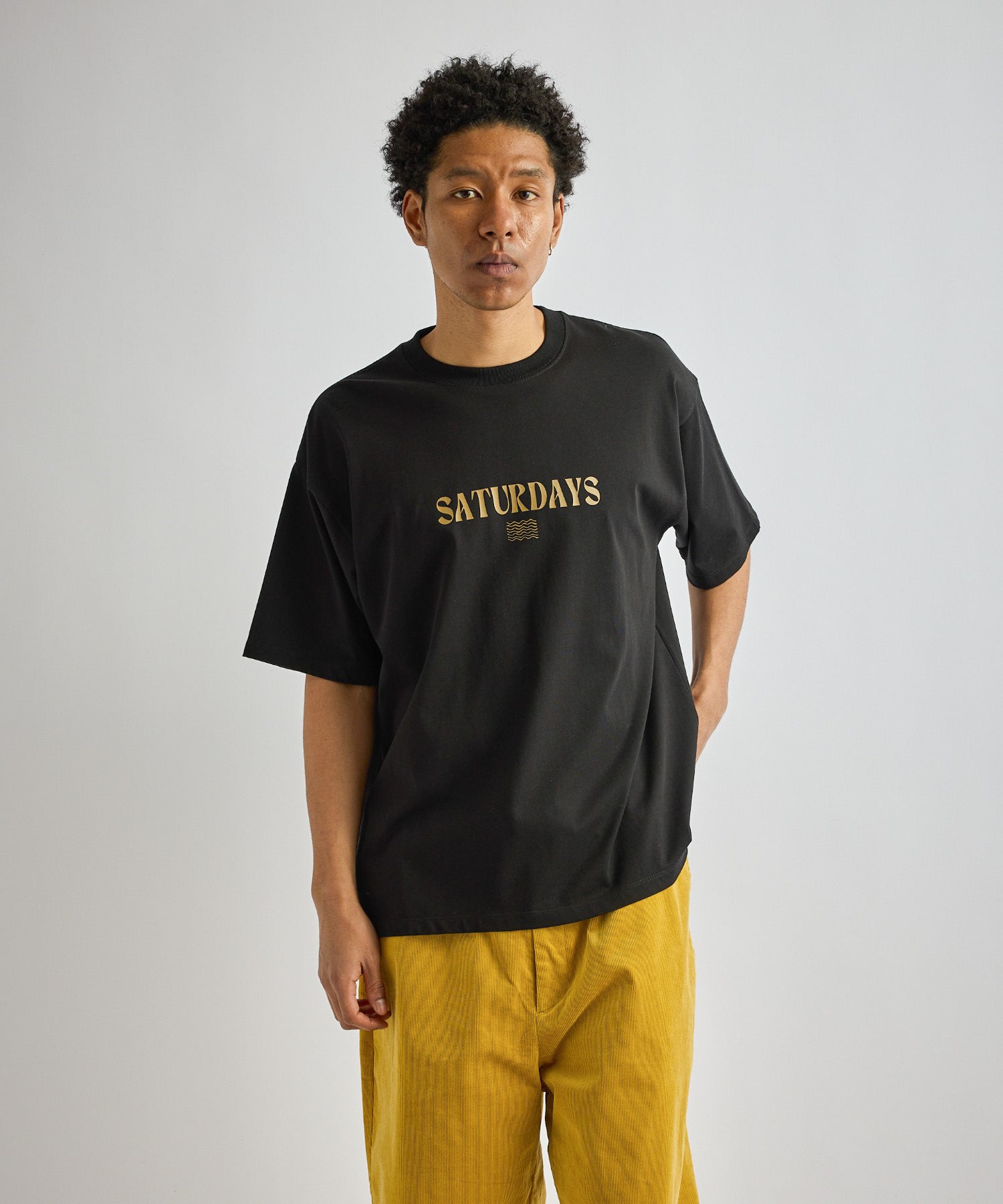 Saturdays NYC Ripples Relaxed Tee in Black