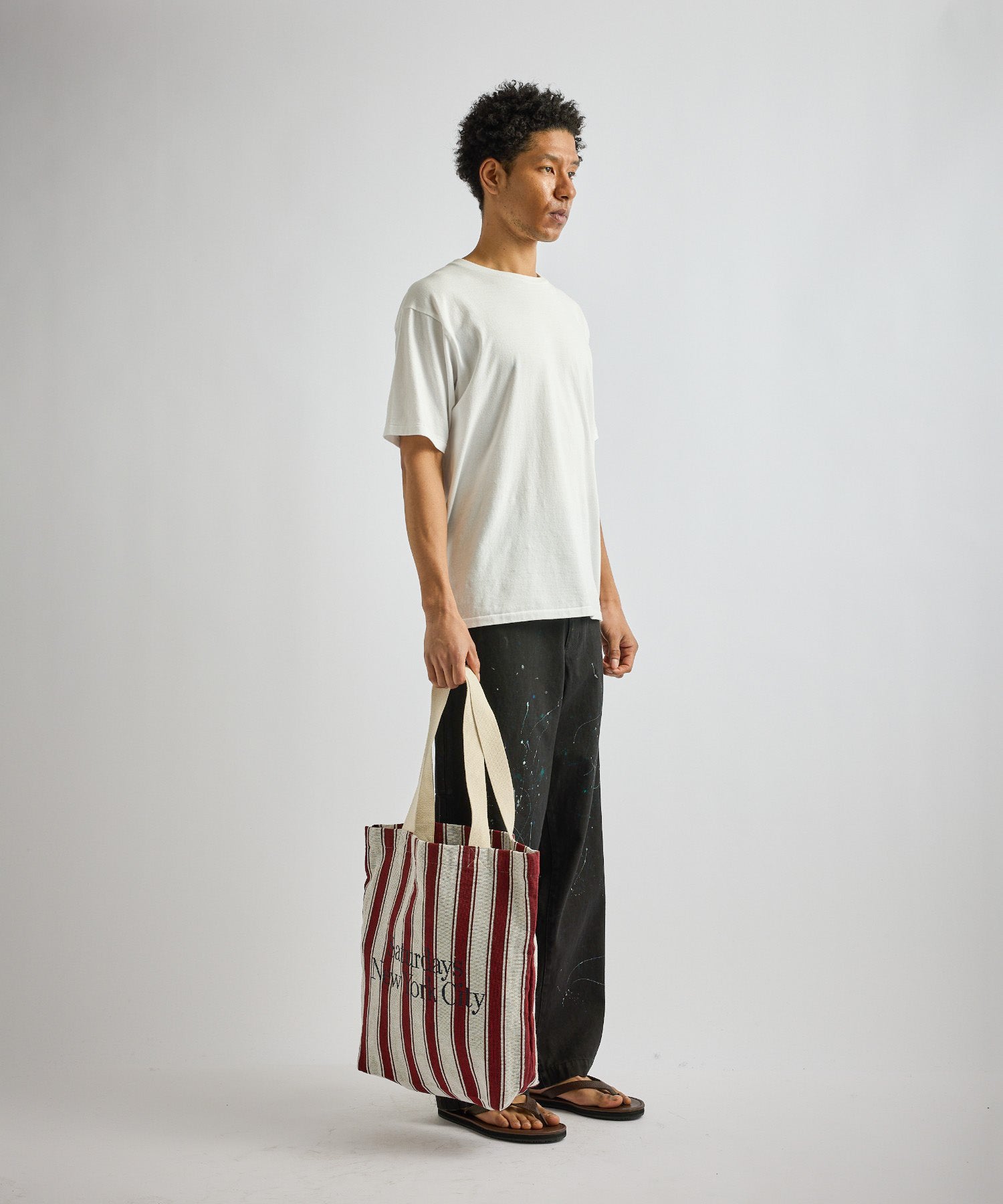 Saturdays NYC Miller Stripe Tote Bag in Wine