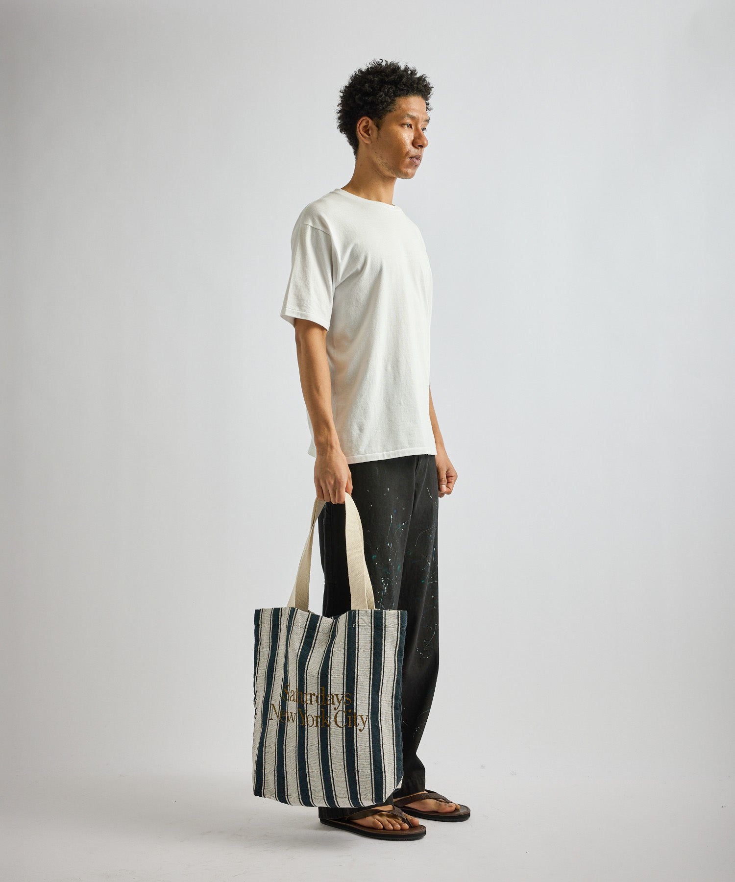 Saturdays NYC Miller Stripe Tote Bag in Blue