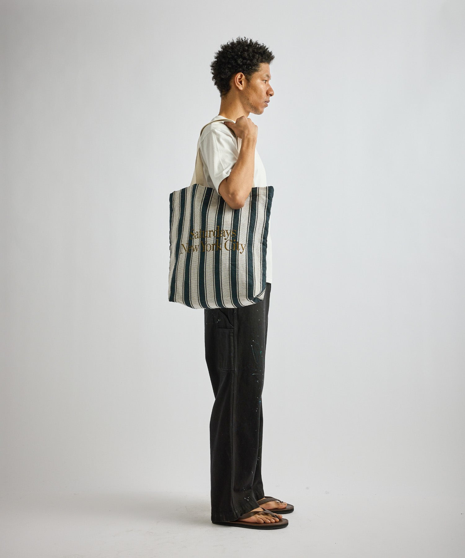 Saturdays NYC Miller Stripe Tote Bag in Blue