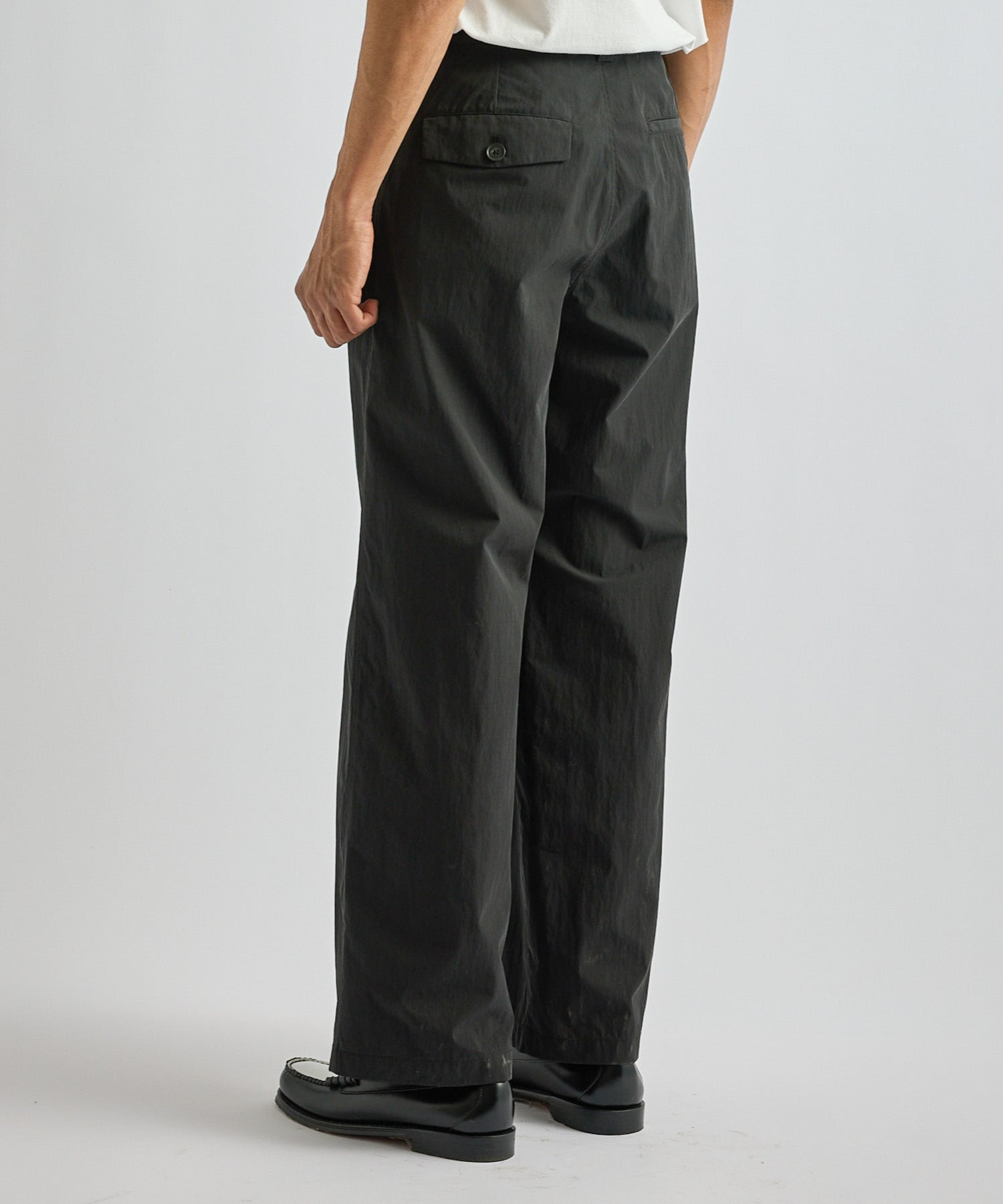 Saturdays NYC George Wide Two Tuck Pant in Black