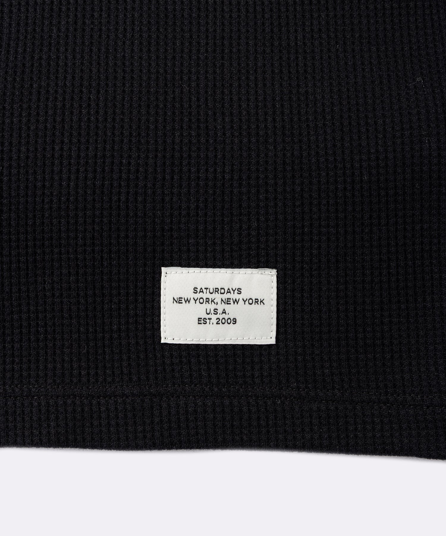 Saturdays NYC Hanes x Saturdays NYC Waffle 2-Pack Long Sleeve Tee in Black & Off White