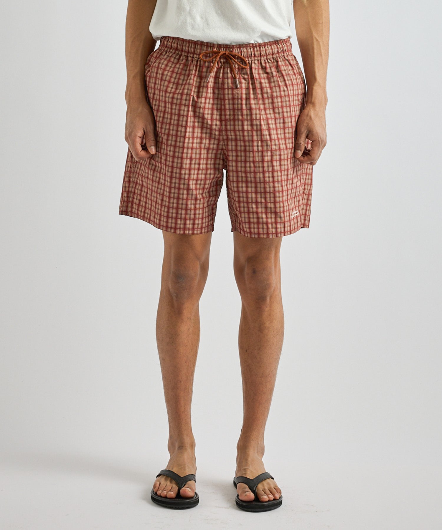 Saturdays NYC Timothy Check Swim Short in Brick
