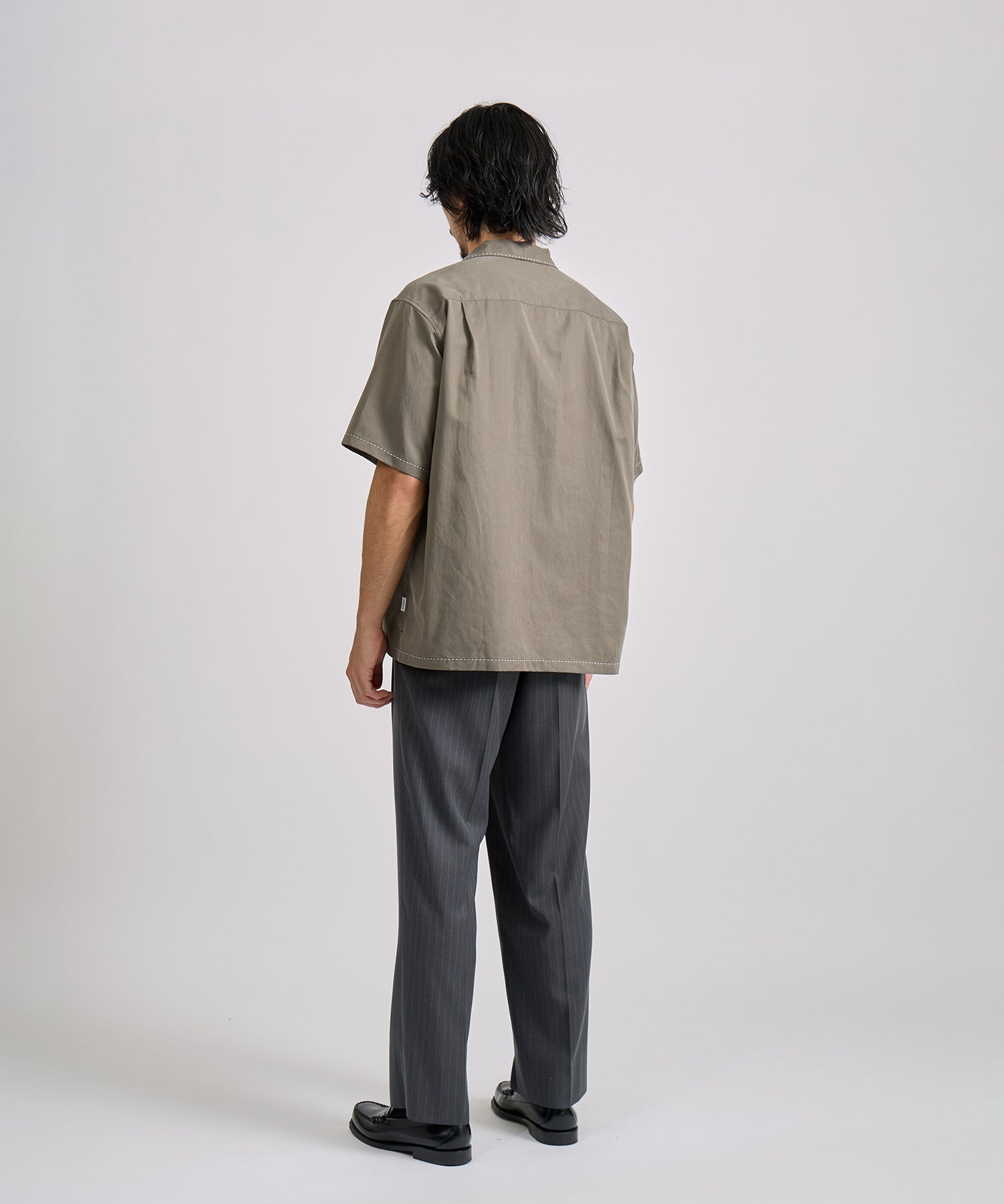 Saturdays NYC Canty Stitch Color Shirt in Olive Green