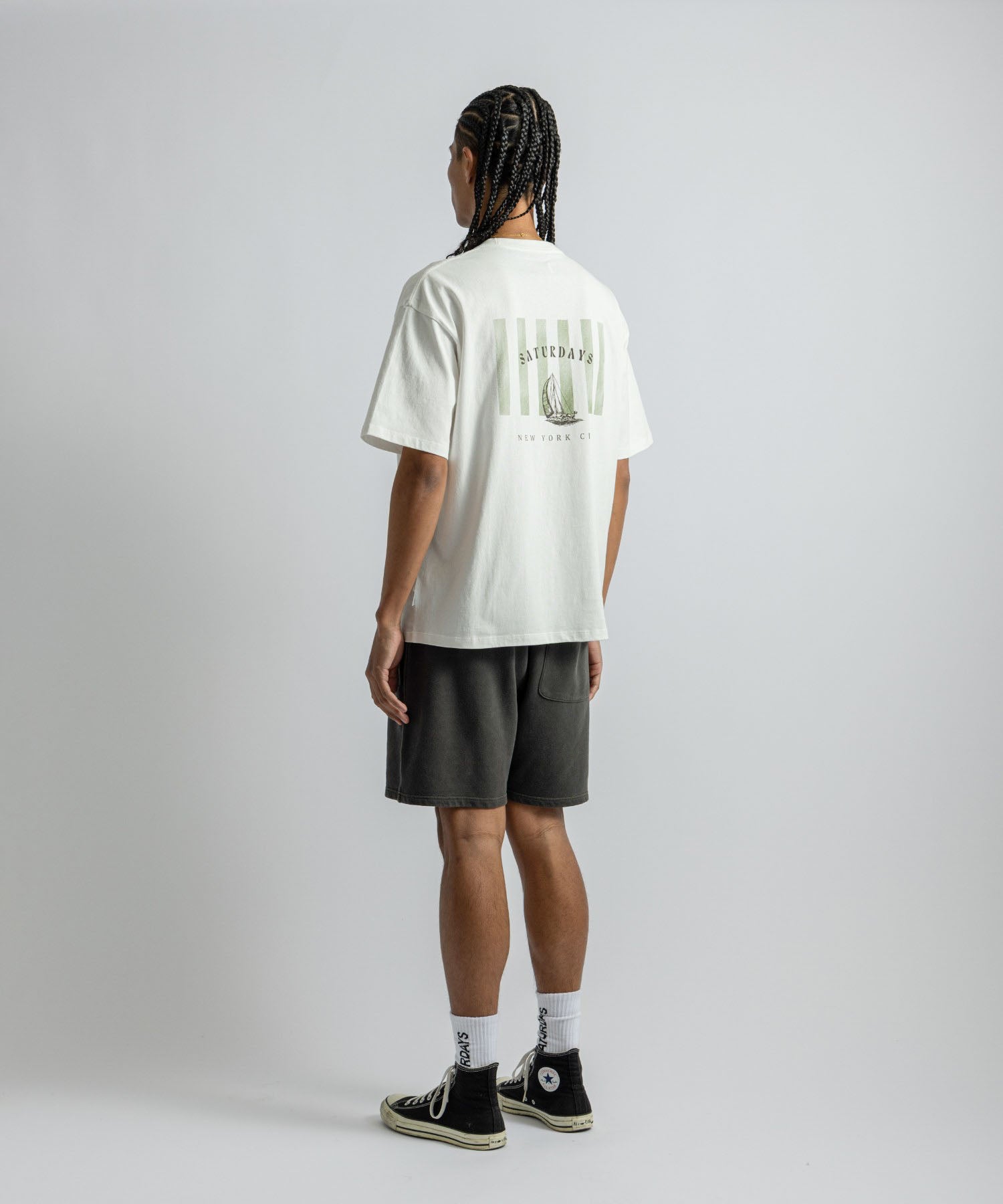 Saturdays NYC Sailboat Relaxed Tee in White