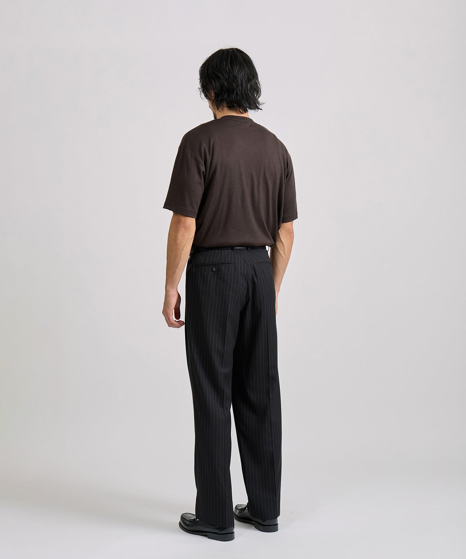 Saturdays NYC Brandon Relaxed Wool Tee in Dark Brown