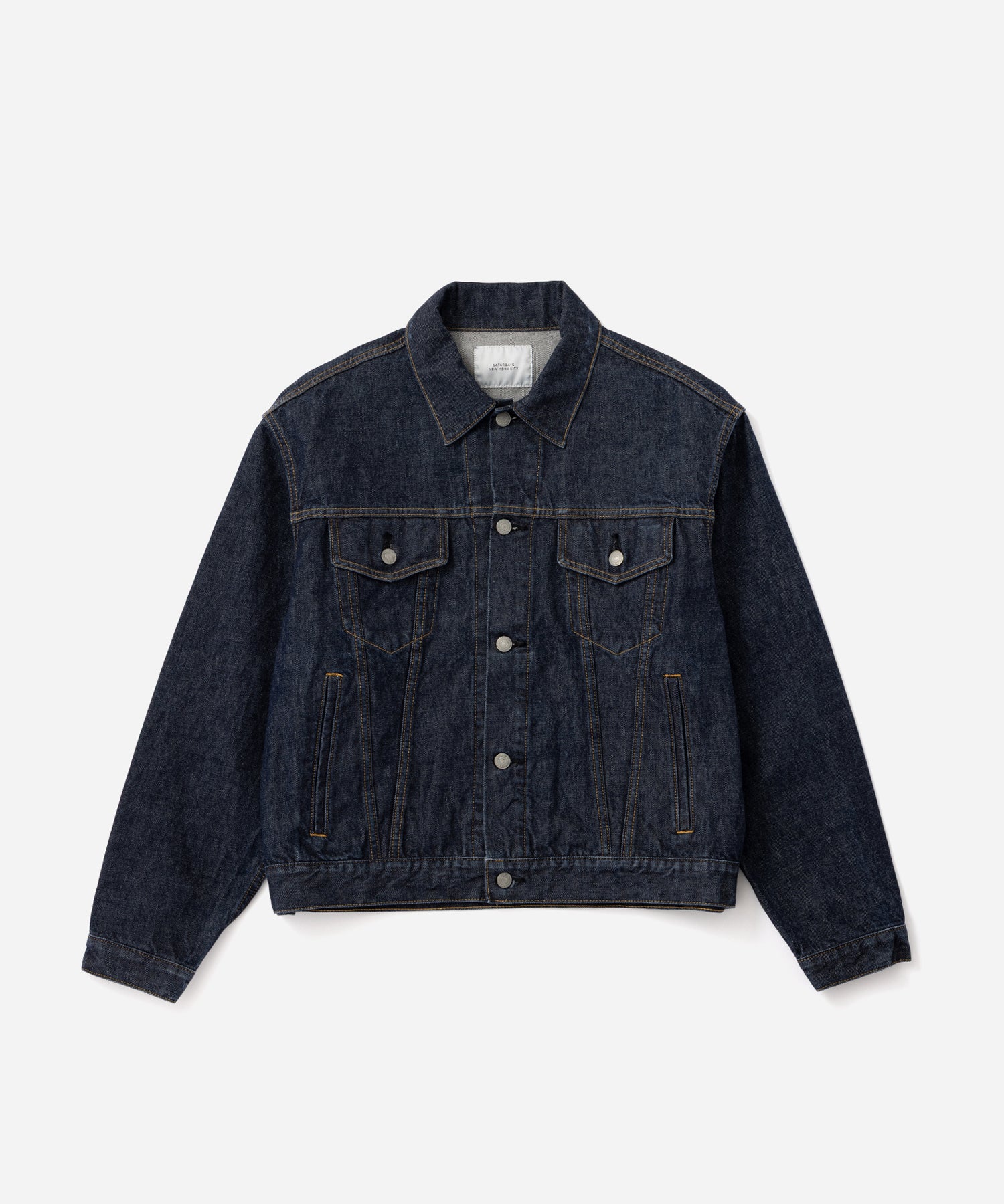 Saturdays NYC Emil Rinsed Denim Jacket in Navy