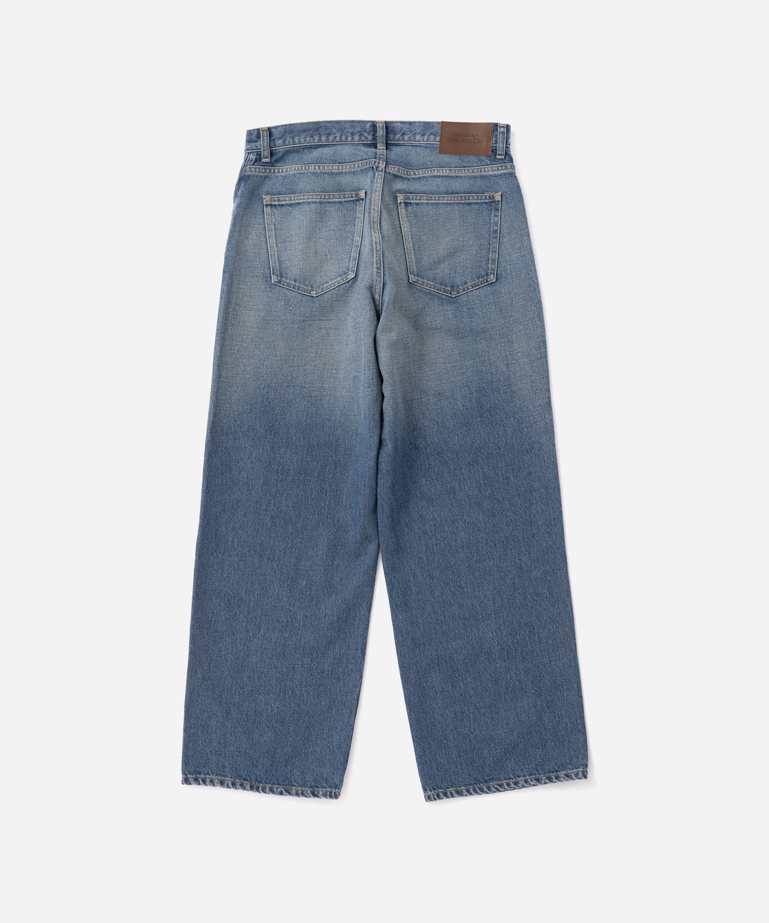 Saturdays NYC Takeru Relaxed Washed Denim Pant in Blue