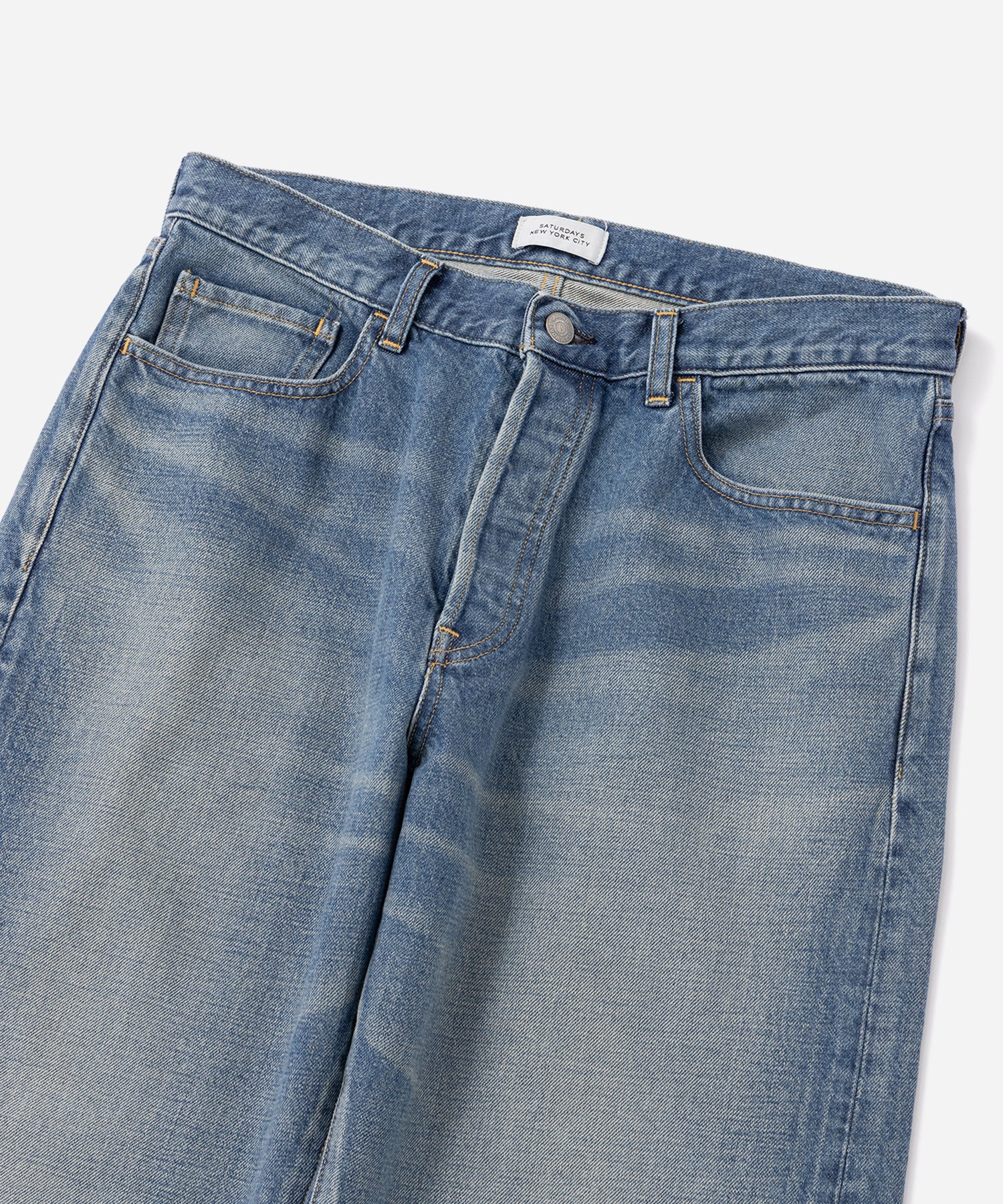 Saturdays NYC Tobias Straight Washed Denim Pant in Blue