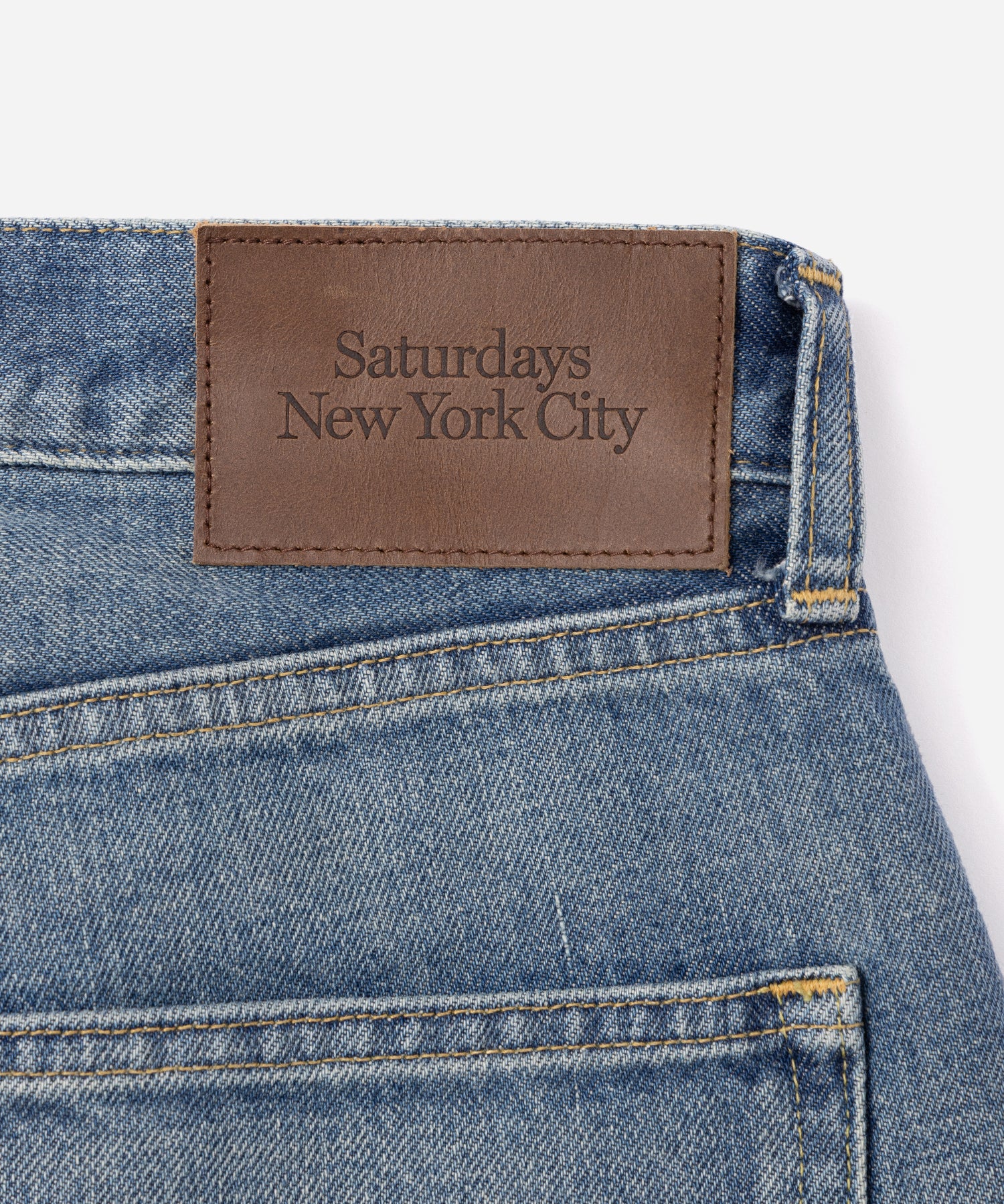 Saturdays NYC Tobias Straight Washed Denim Pant in Blue