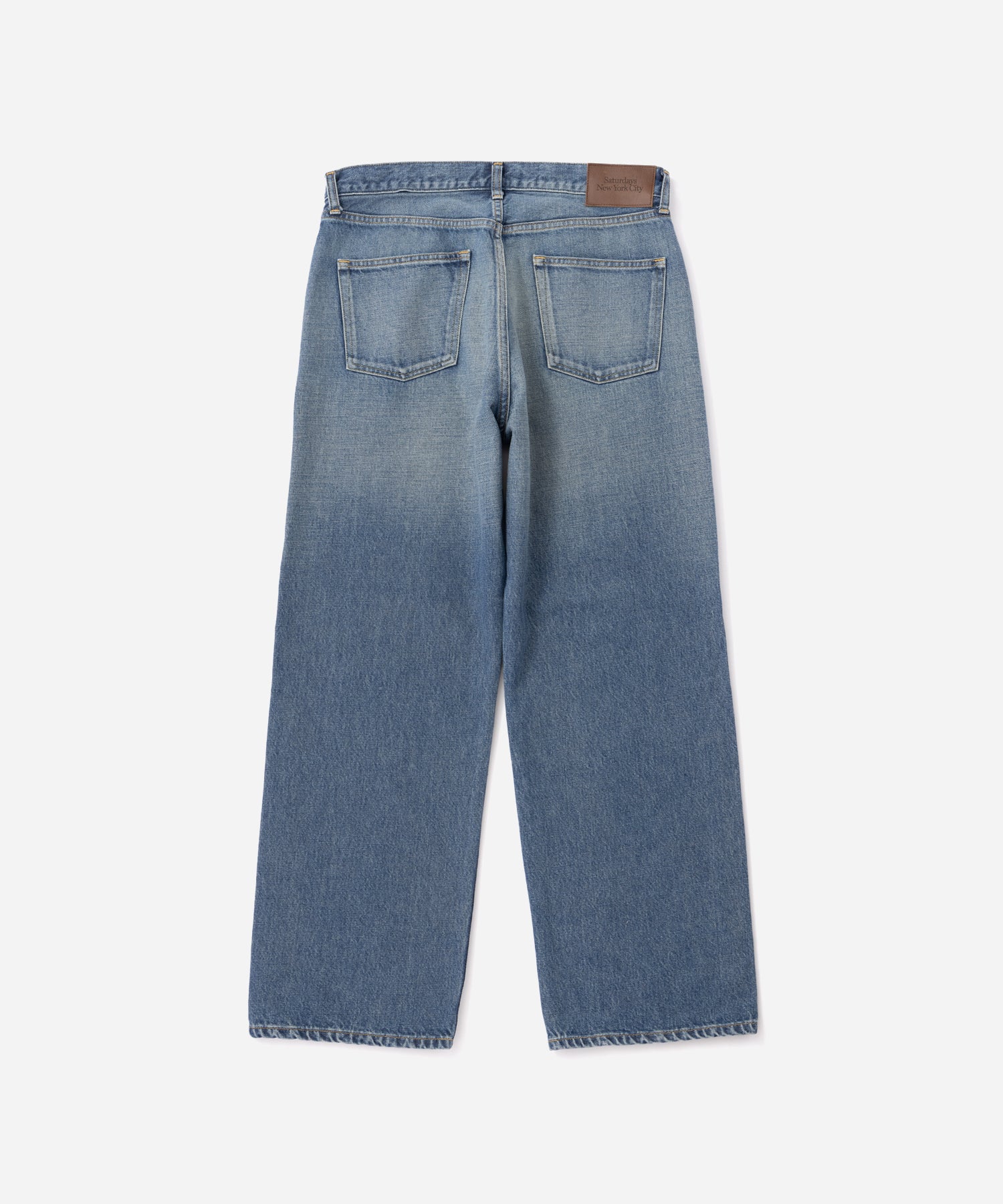 Saturdays NYC Tobias Straight Washed Denim Pant in Blue