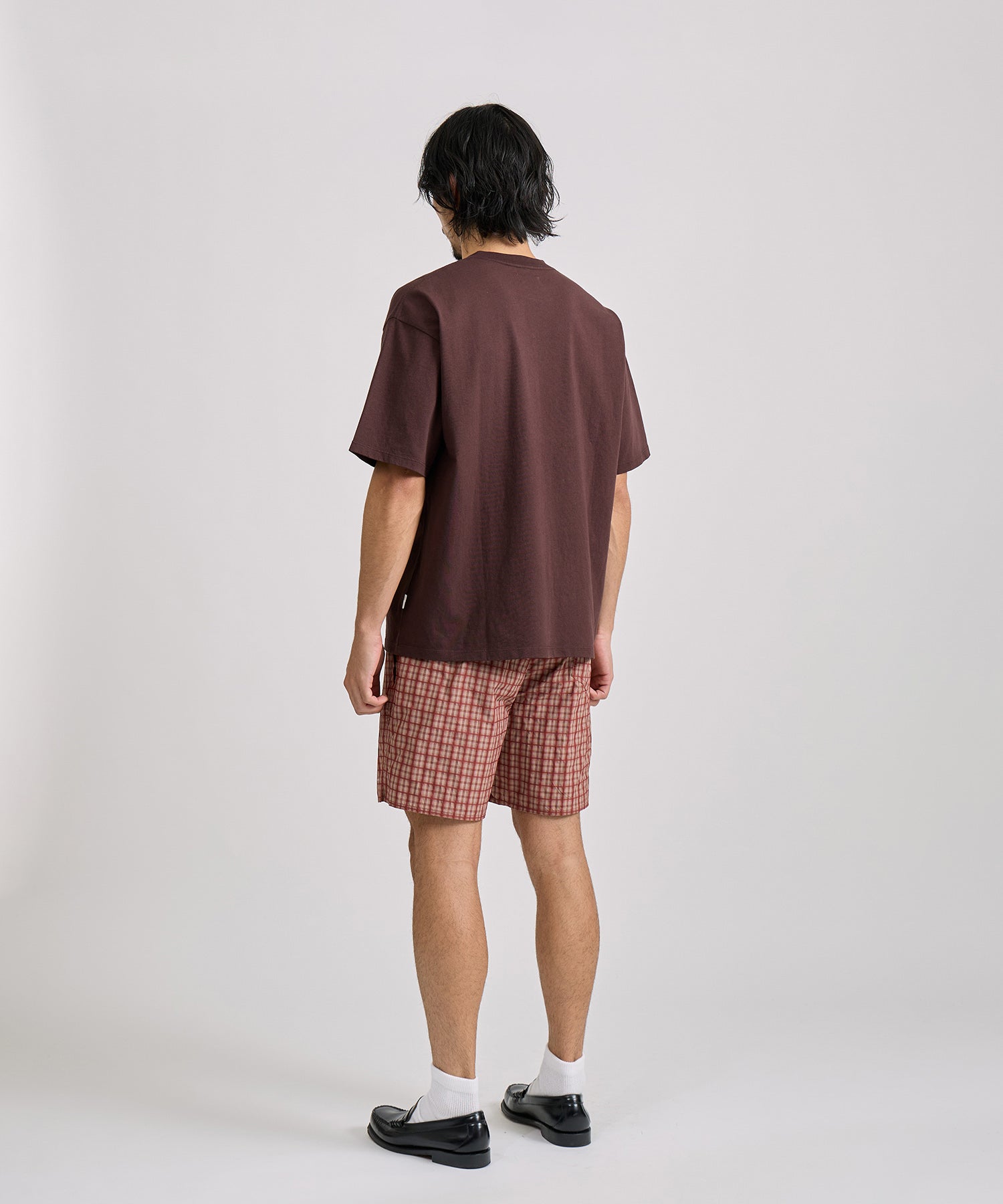 Saturdays NYC Loofah Collar Relaxed Tee in Dark Brown