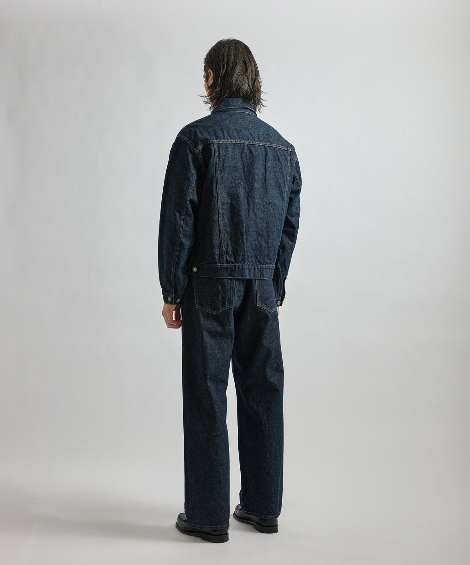 Saturdays NYC Emil Rinsed Denim Jacket in Navy