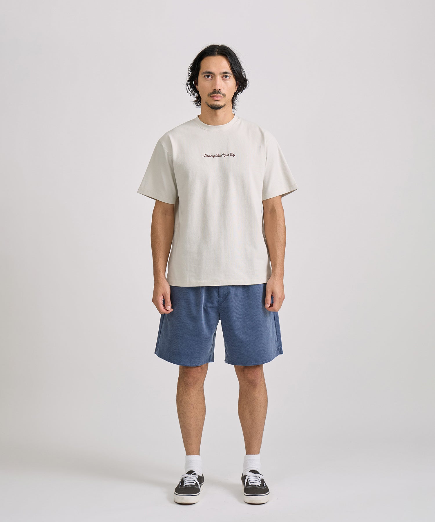 Saturdays NYC Pique Logo Standard Tee in Ivory