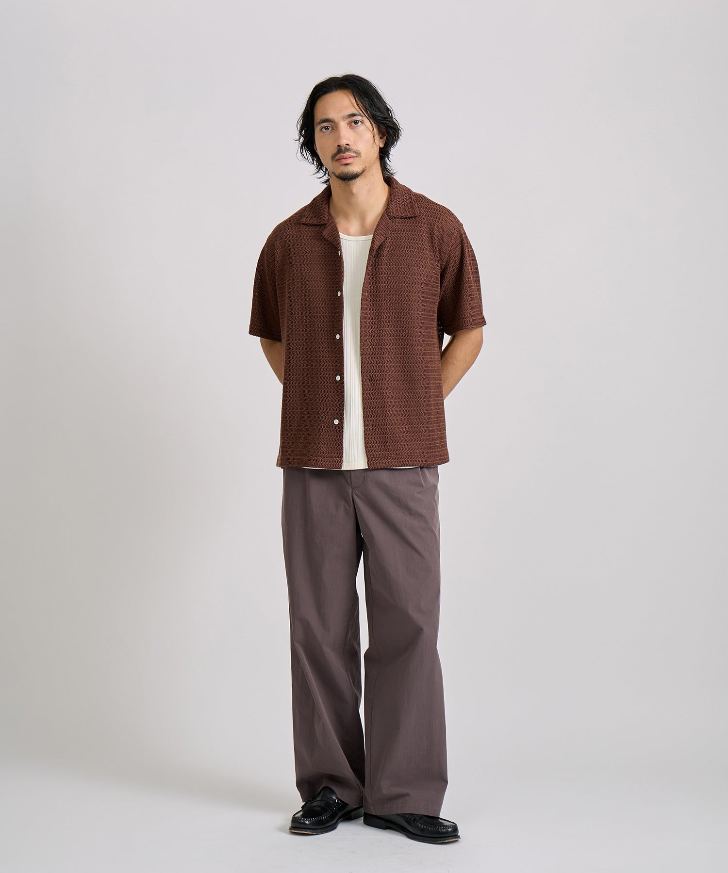 Saturdays NYC Canty Lace Shirt in Dark Brown