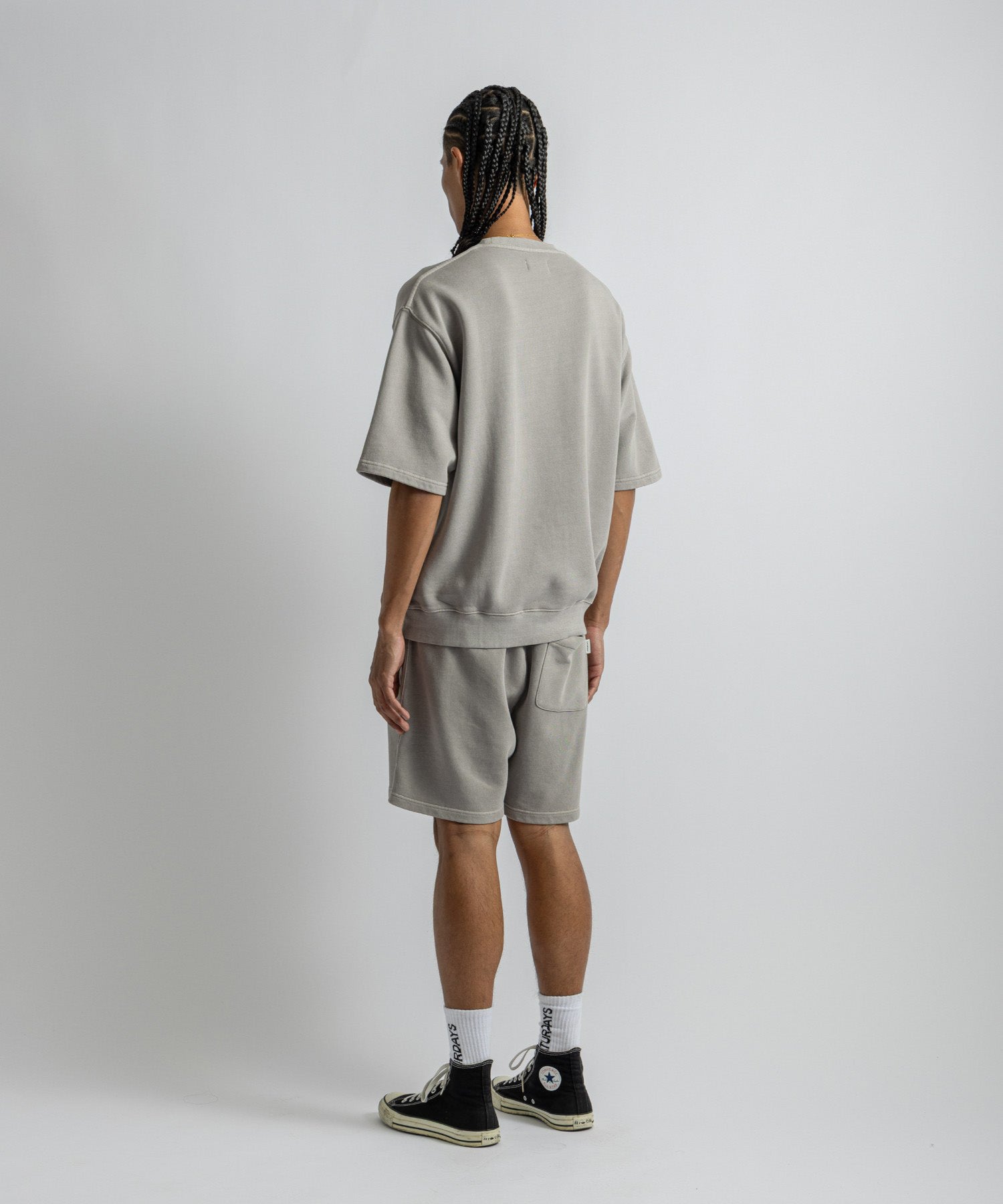 Saturdays NYC Elliott Pigment Dyed Sweat in Gray
