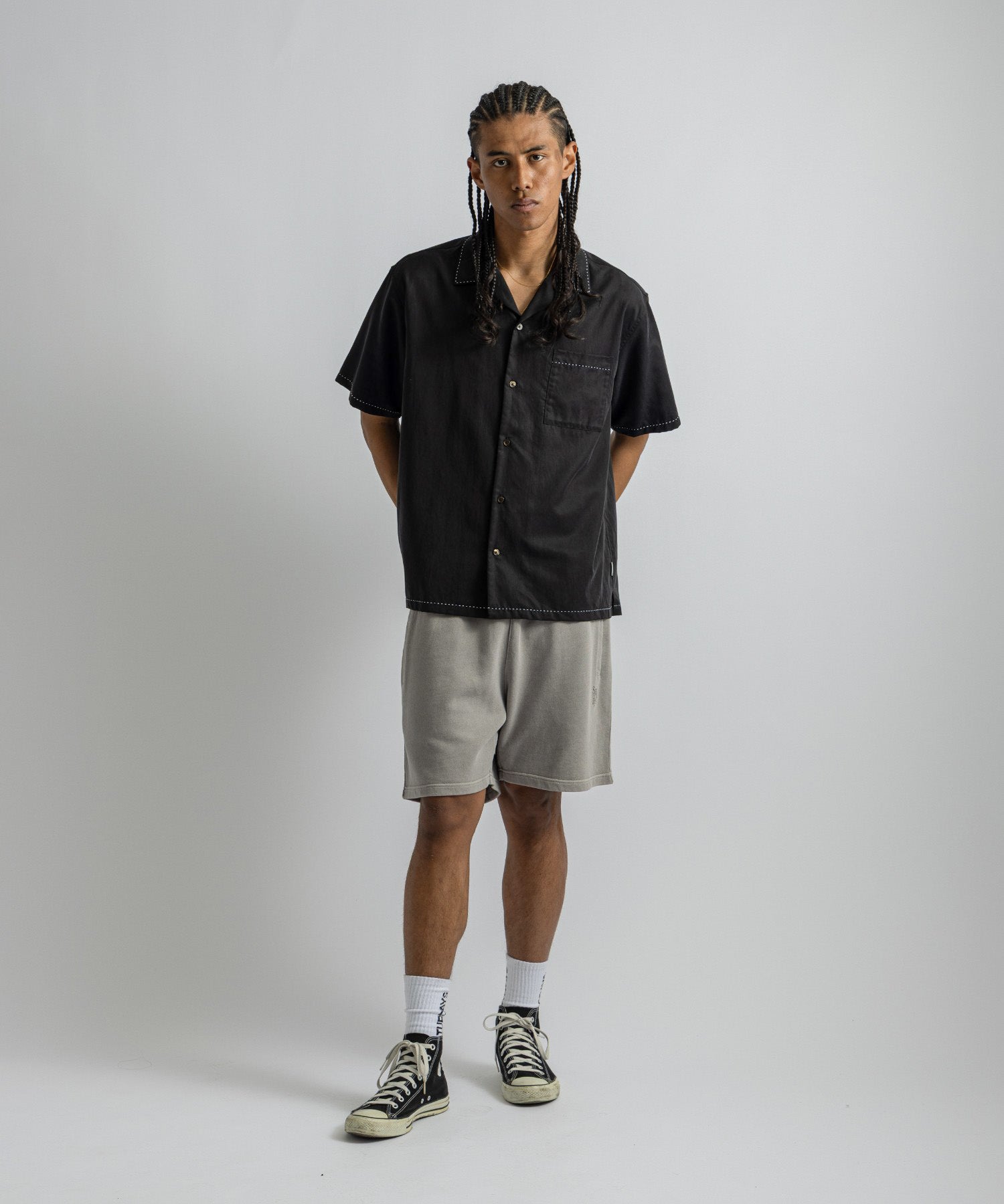 Saturdays NYC Canty Stitch Color Shirt in Black