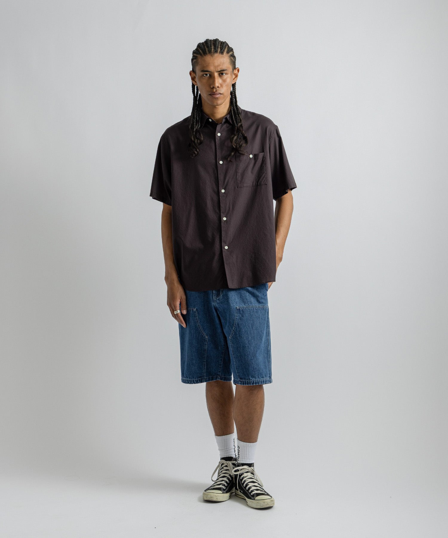 Saturdays NYC Bruce Shirt in Charcoal