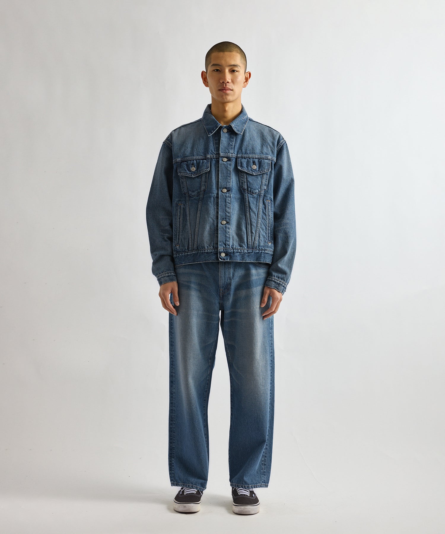 Saturdays NYC Emil Washed Denim Jacket in Blue
