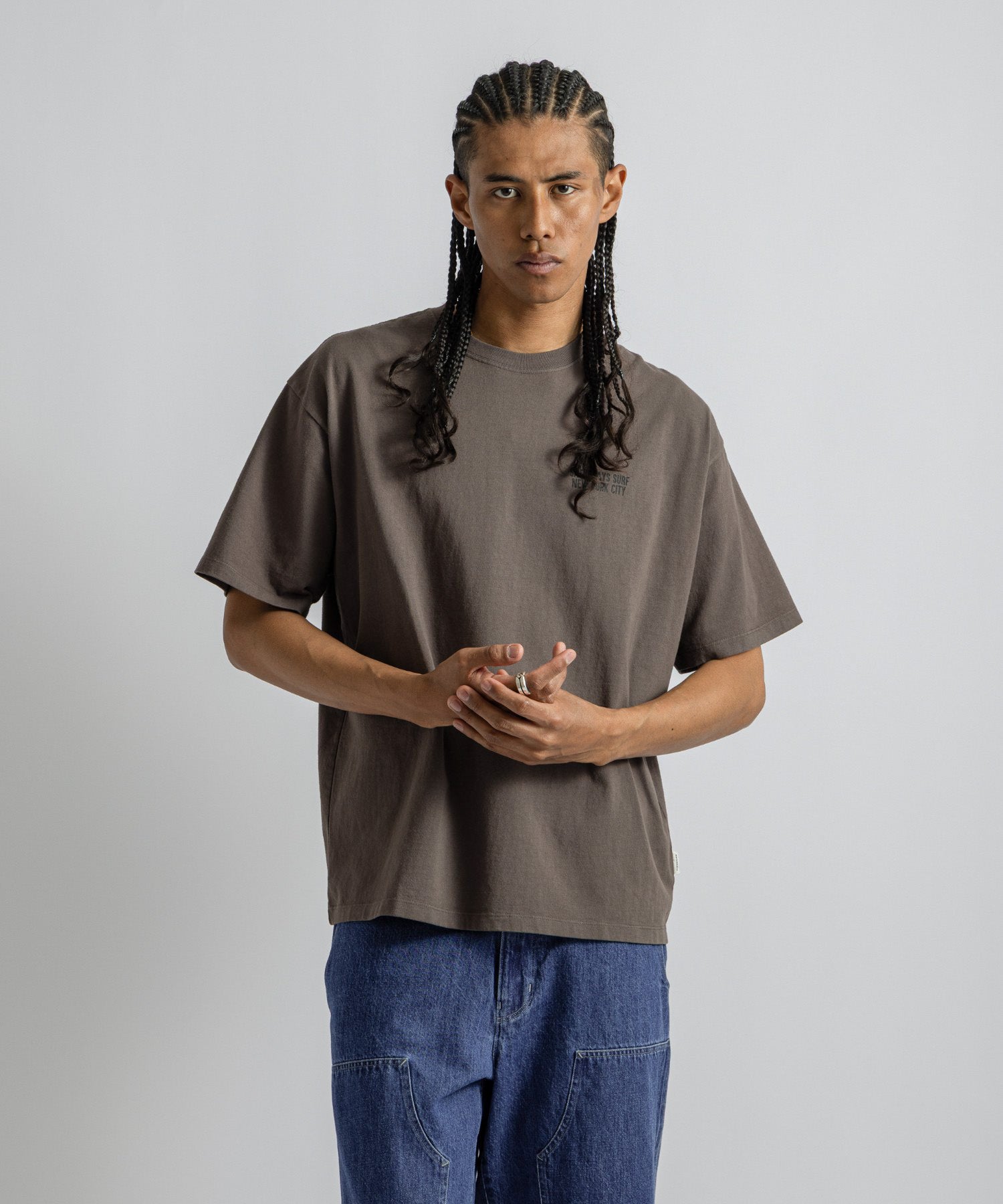 Saturdays NYC Saturdays Heritage Relaxed Tee in Charcoal