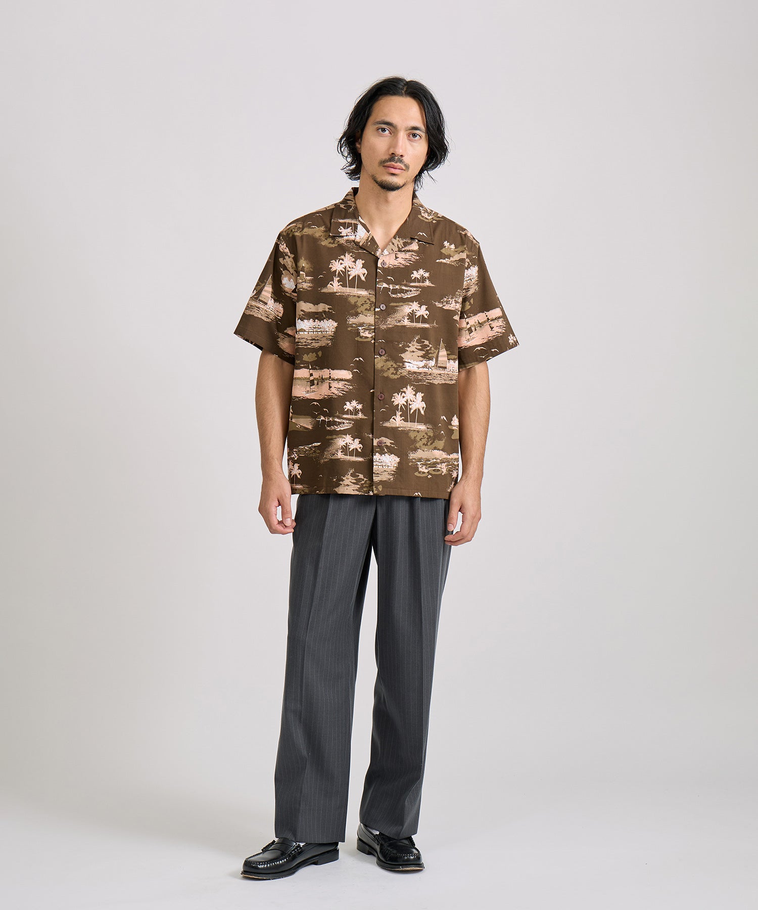 Saturdays NYC Canty Aloha Shirt in Dark Brown